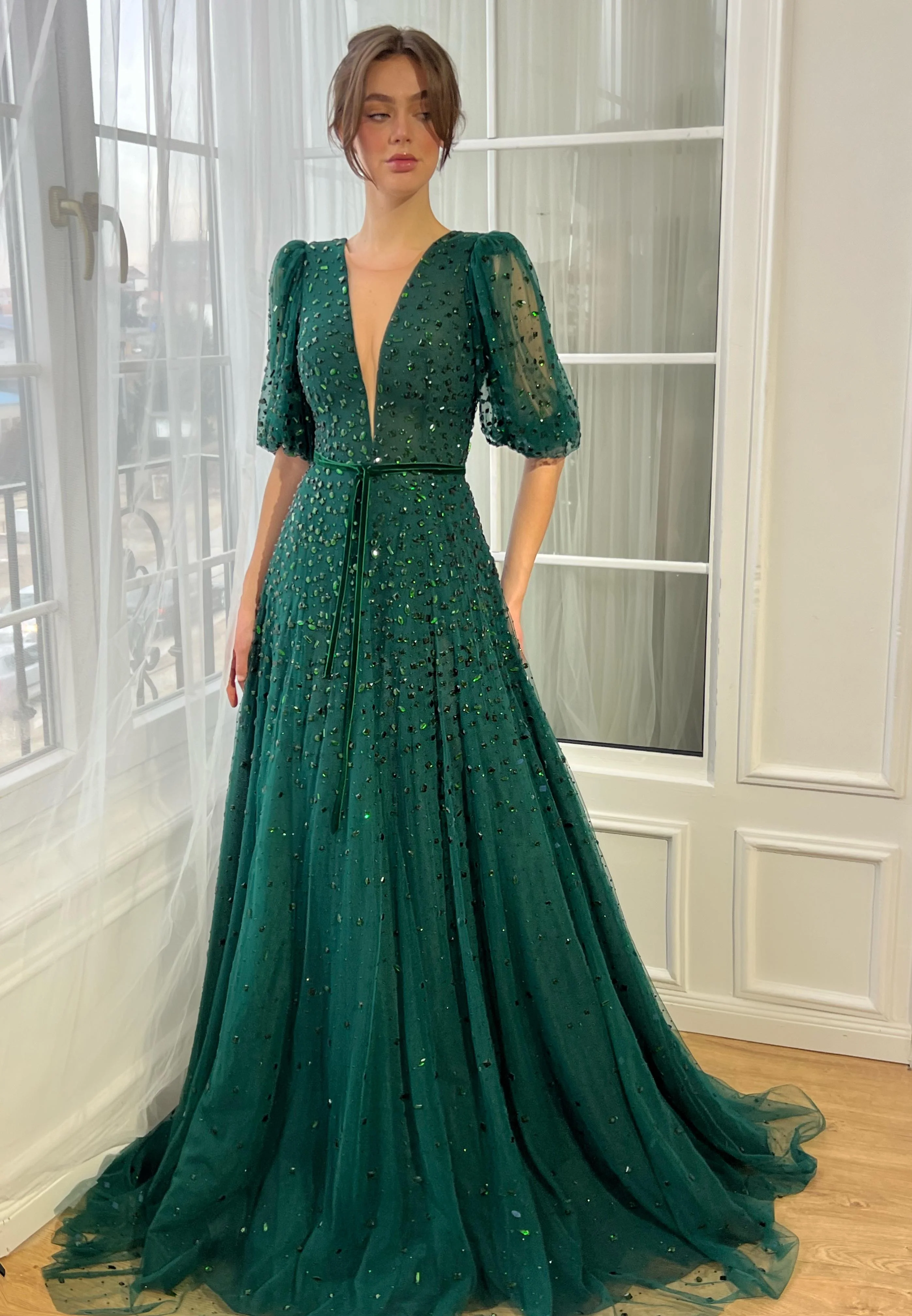 Green Gemstone Gown - Image 2