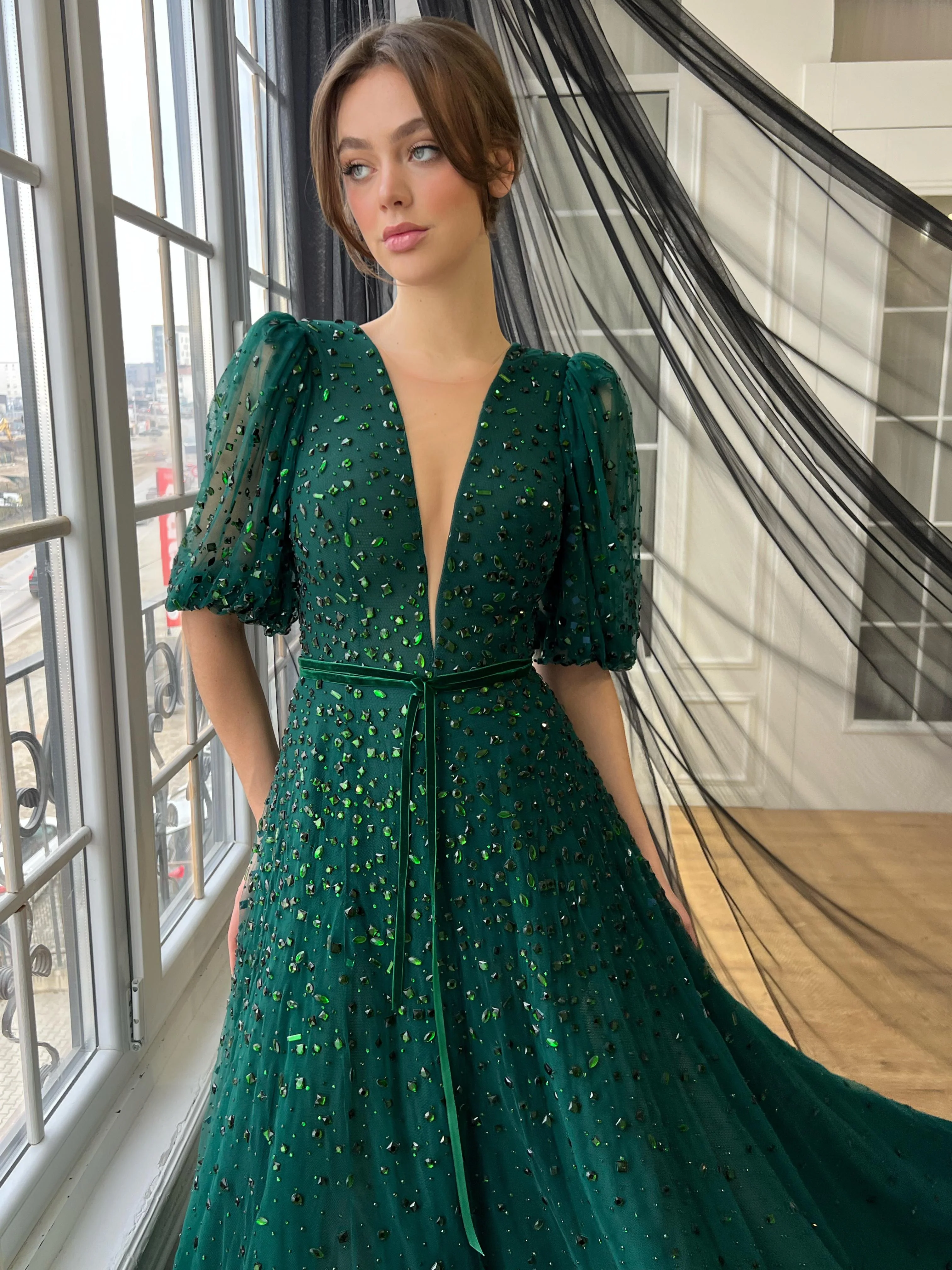 Green Gemstone Gown - Image 3