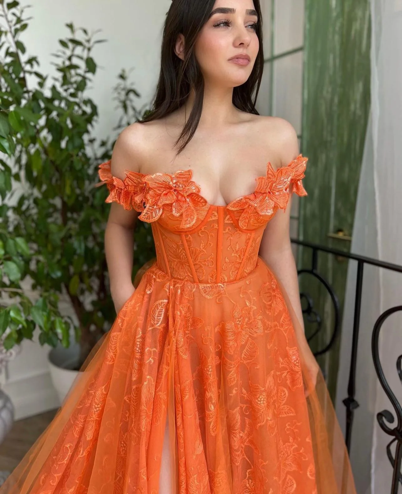 Hibiscus Tangerine Gown