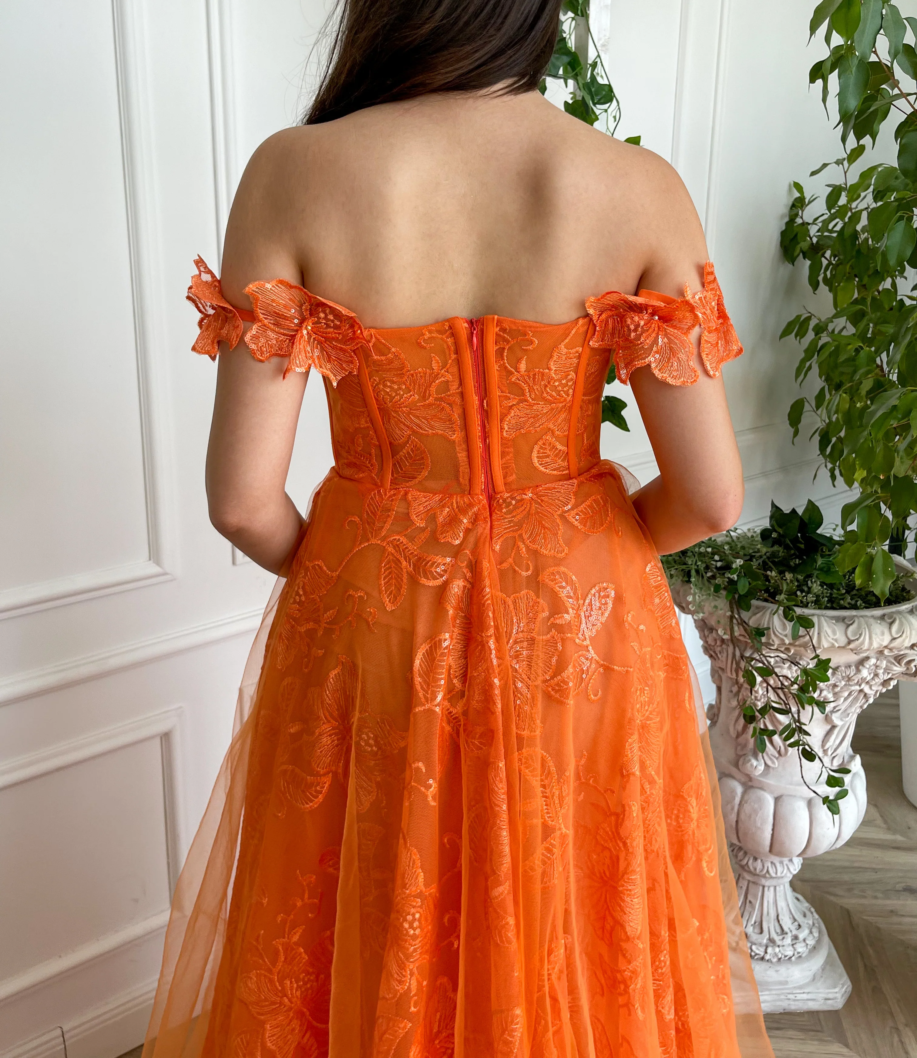 Hibiscus Tangerine Gown - Image 4