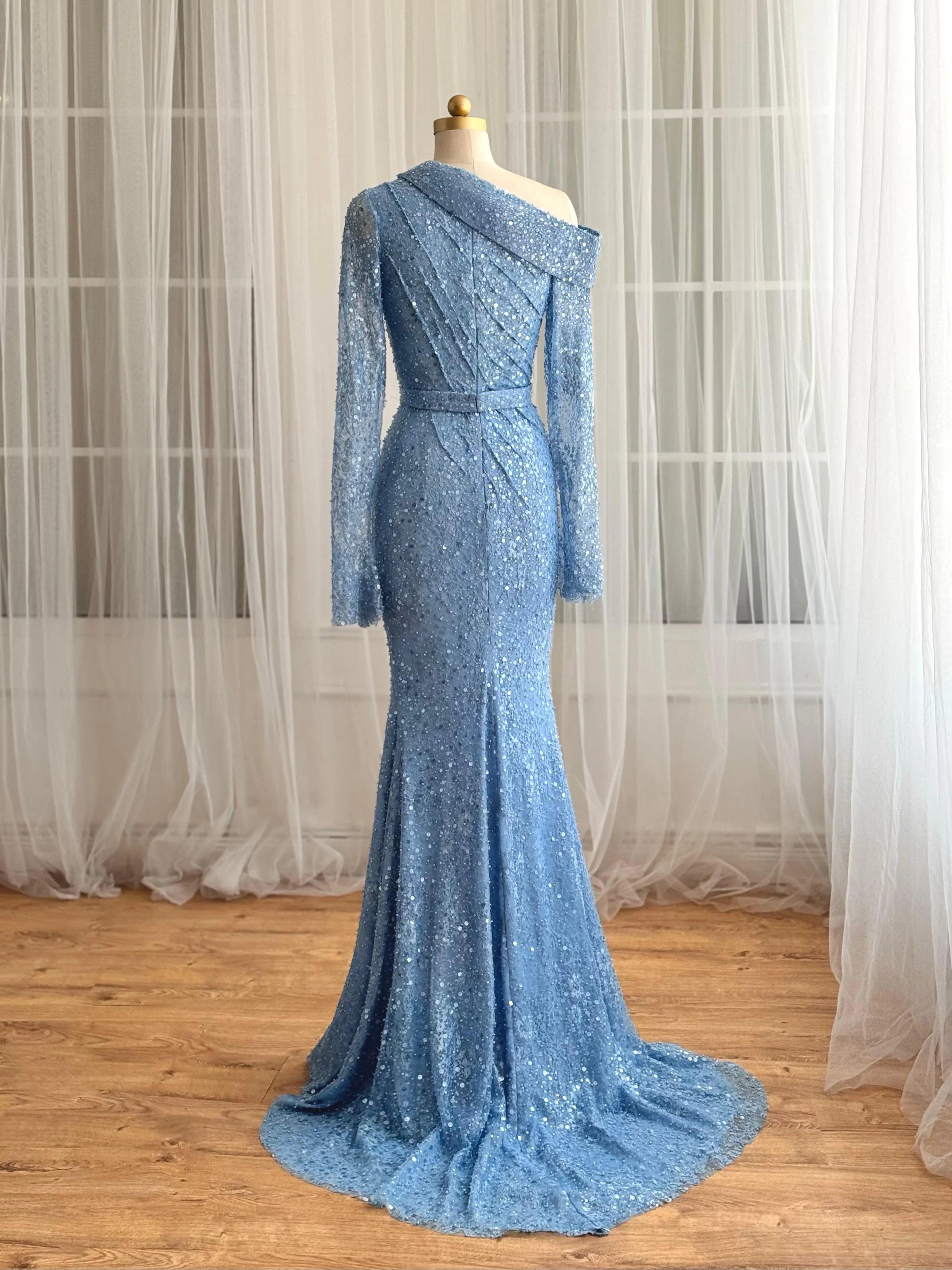 Icy Periwinkle Crest Gown - Image 4