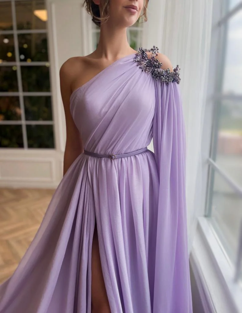 Lady in Lavender Gown