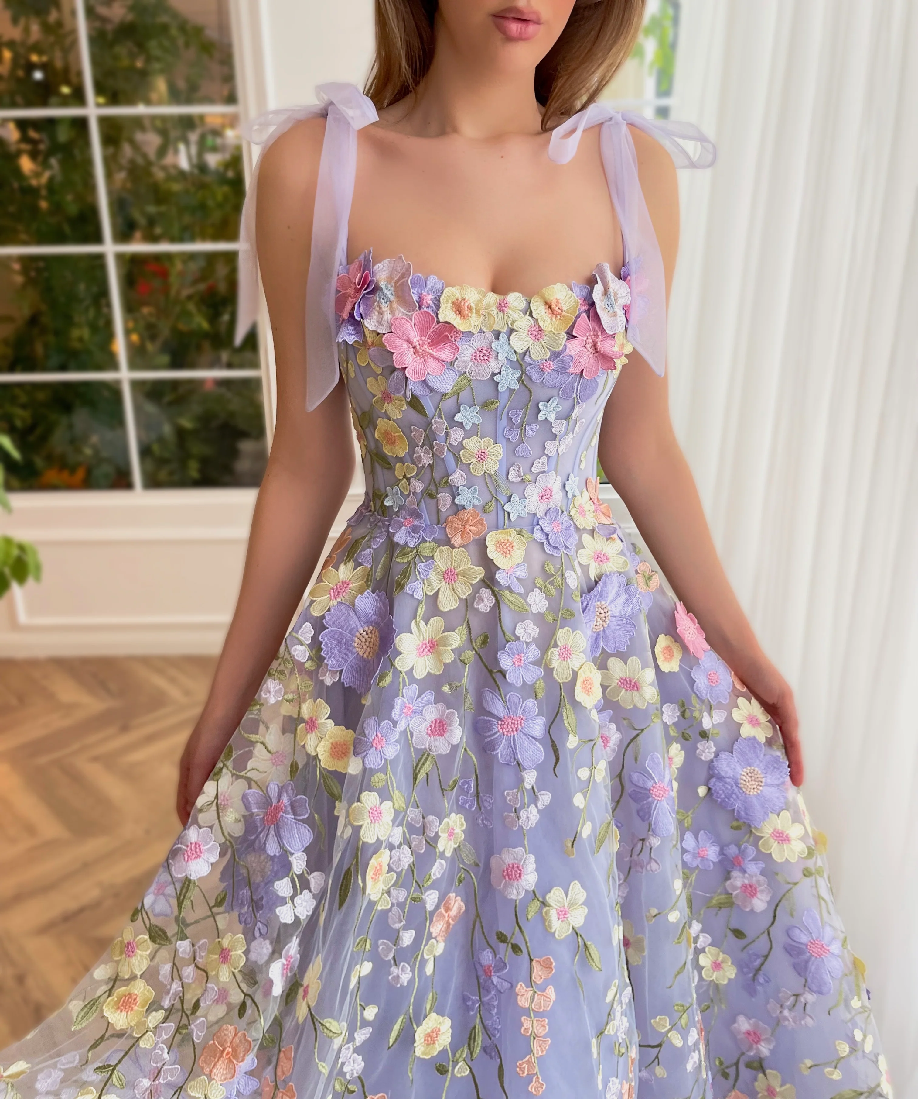 Lavender Bloom Midi Dress - Image 5