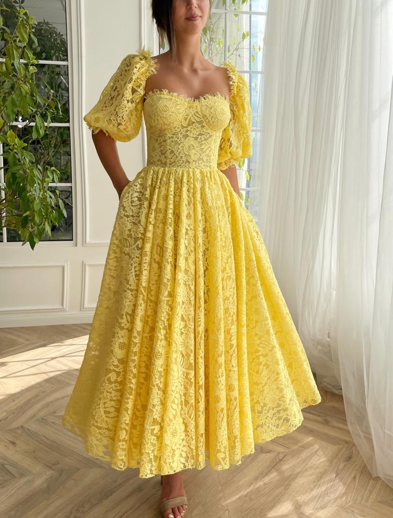 Lemon Blossom Midi Dress - Image 3
