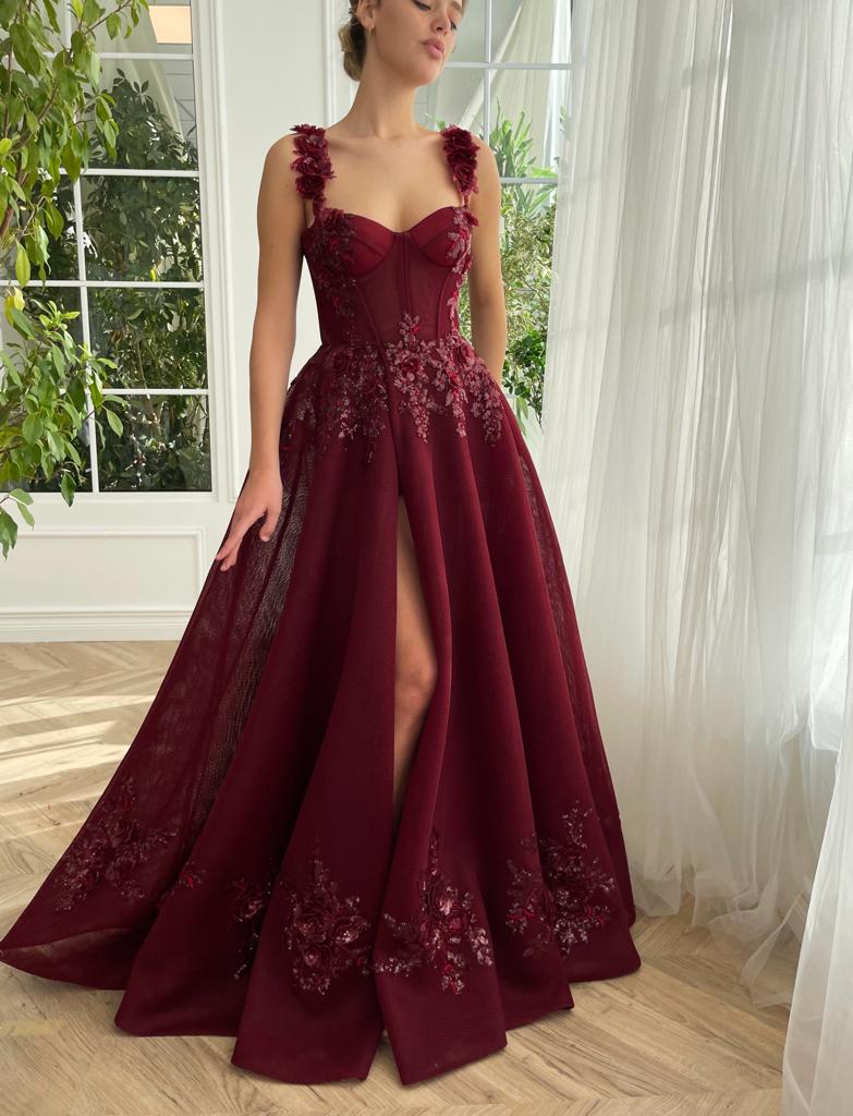 Maroon Promenade Gown - Image 3