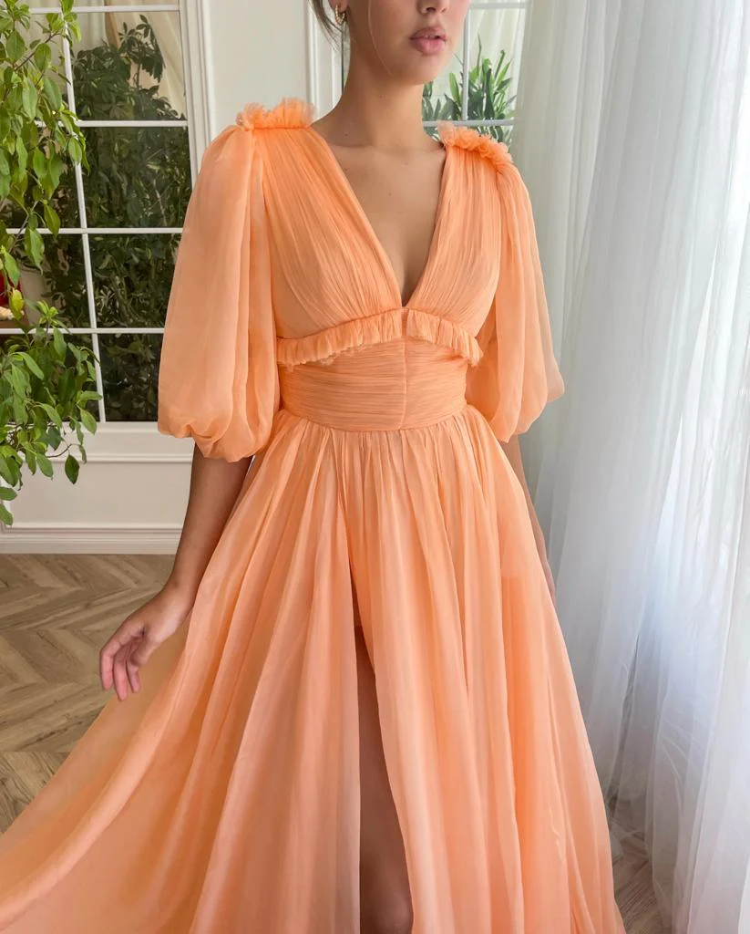 Melon Oasis Draped Gown - Image 2