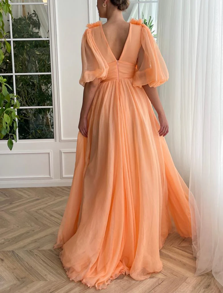 Melon Oasis Draped Gown - Image 4