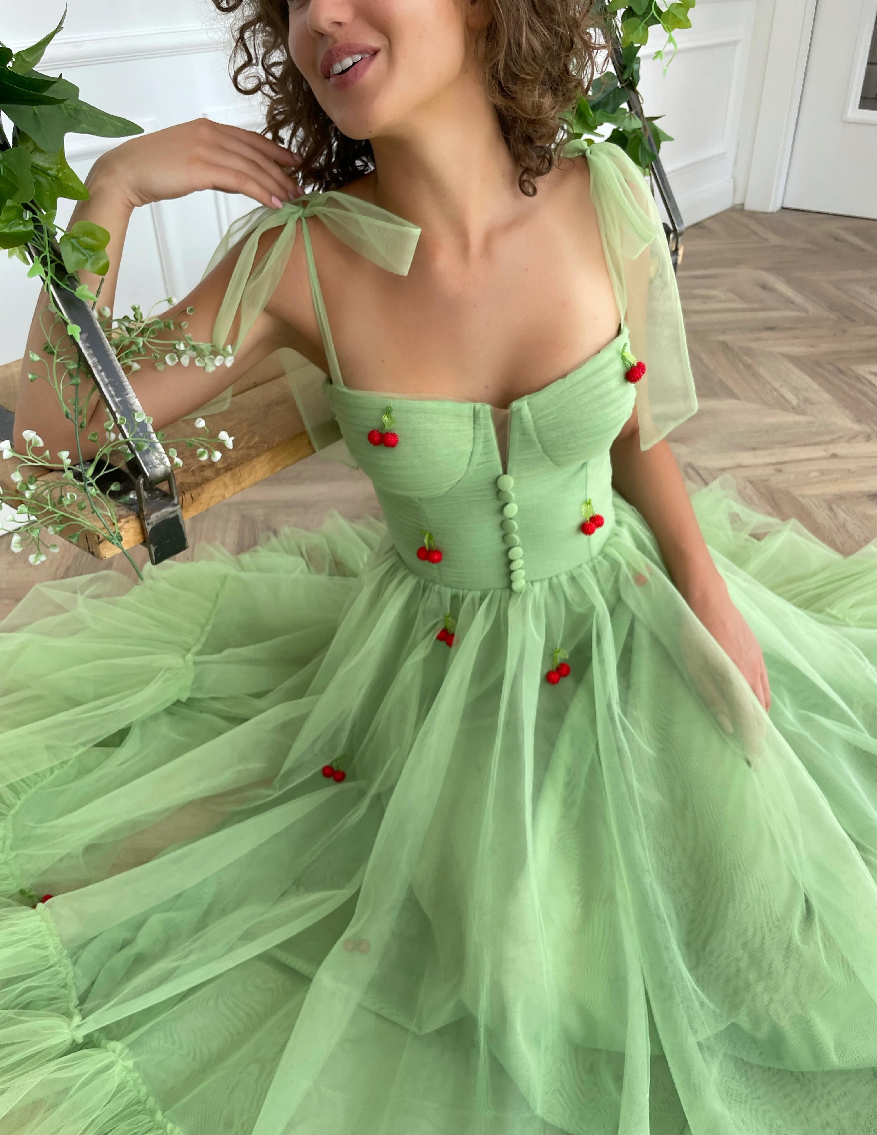 Mint Cherry Dress - Image 5