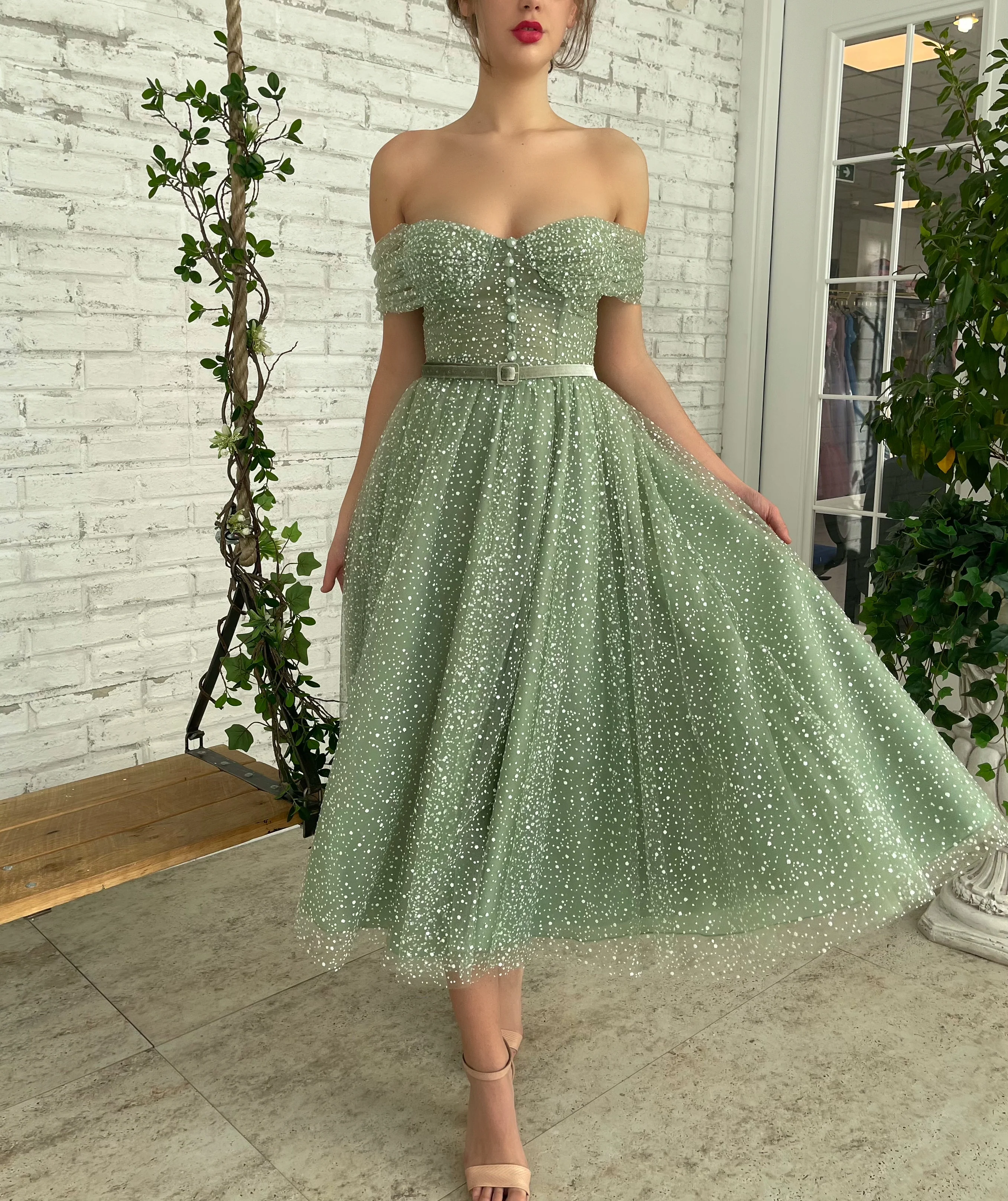 Mint Frost Midi Dress - Image 8