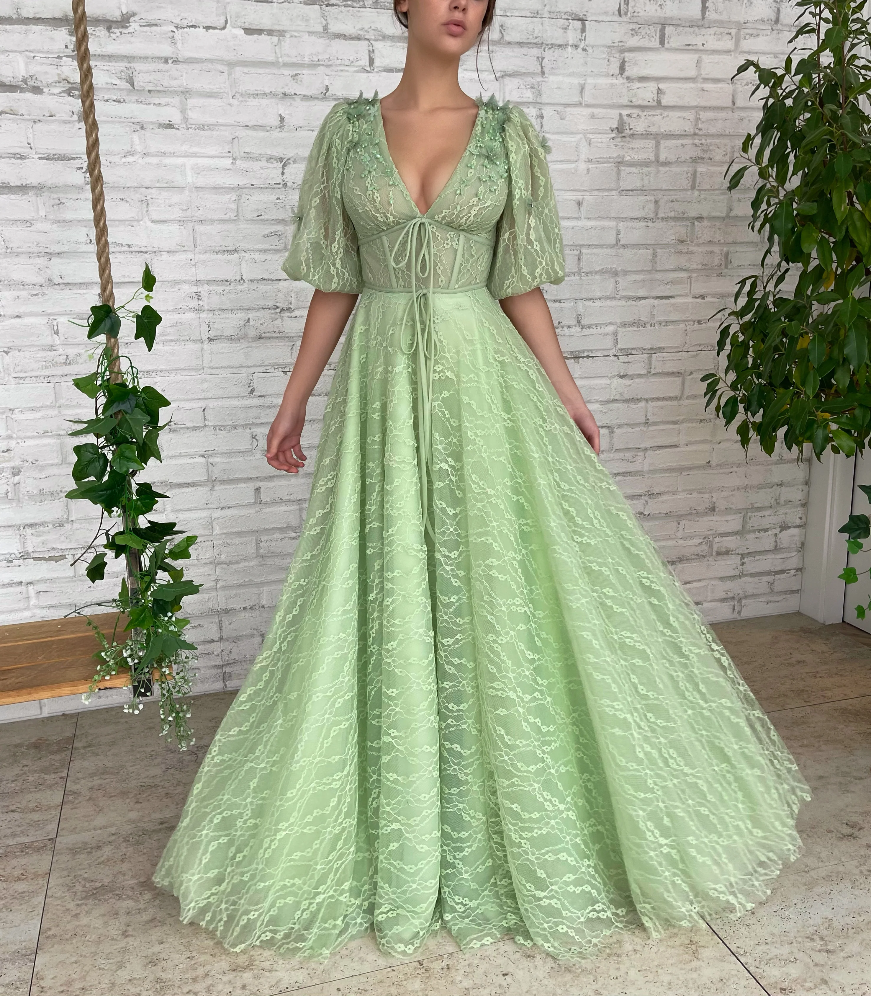 Mint Tea Gown - Image 3