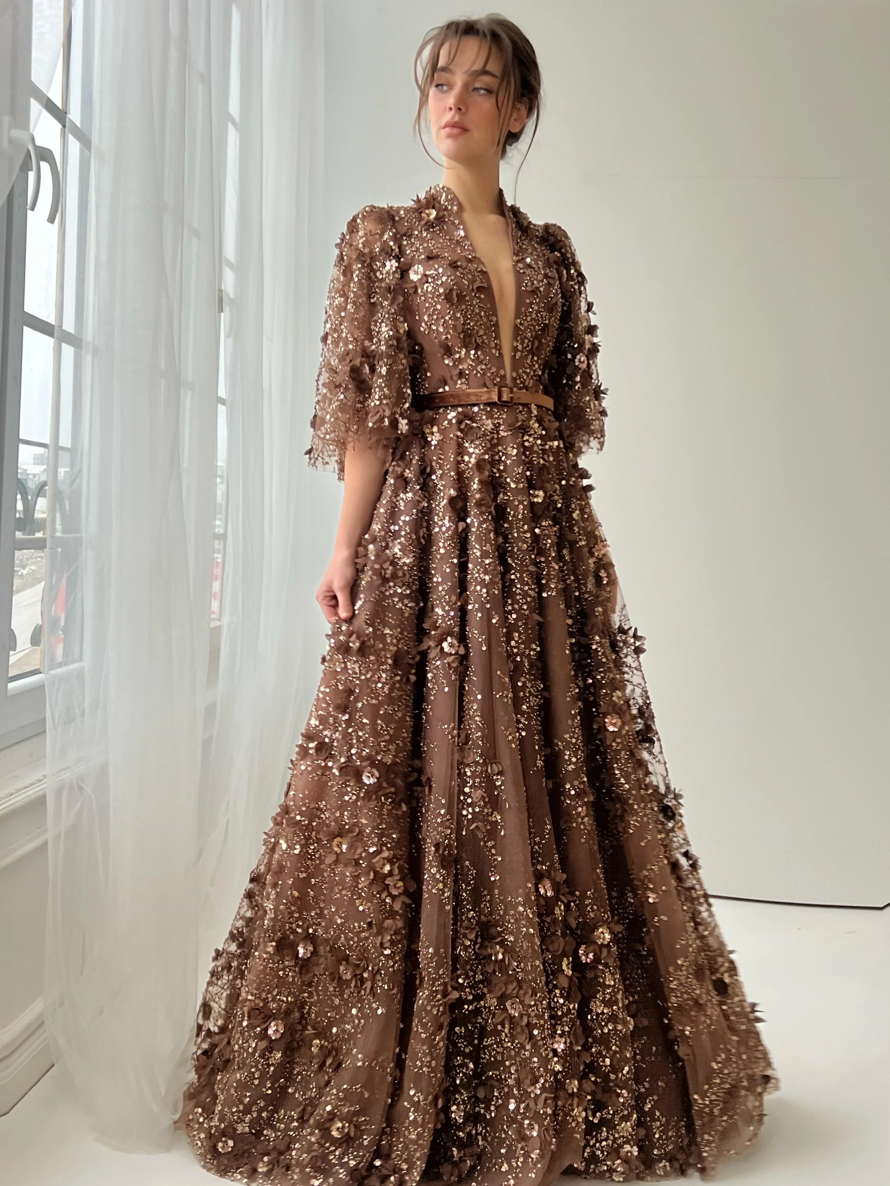 Mocha Petal Dream Gown - Image 5