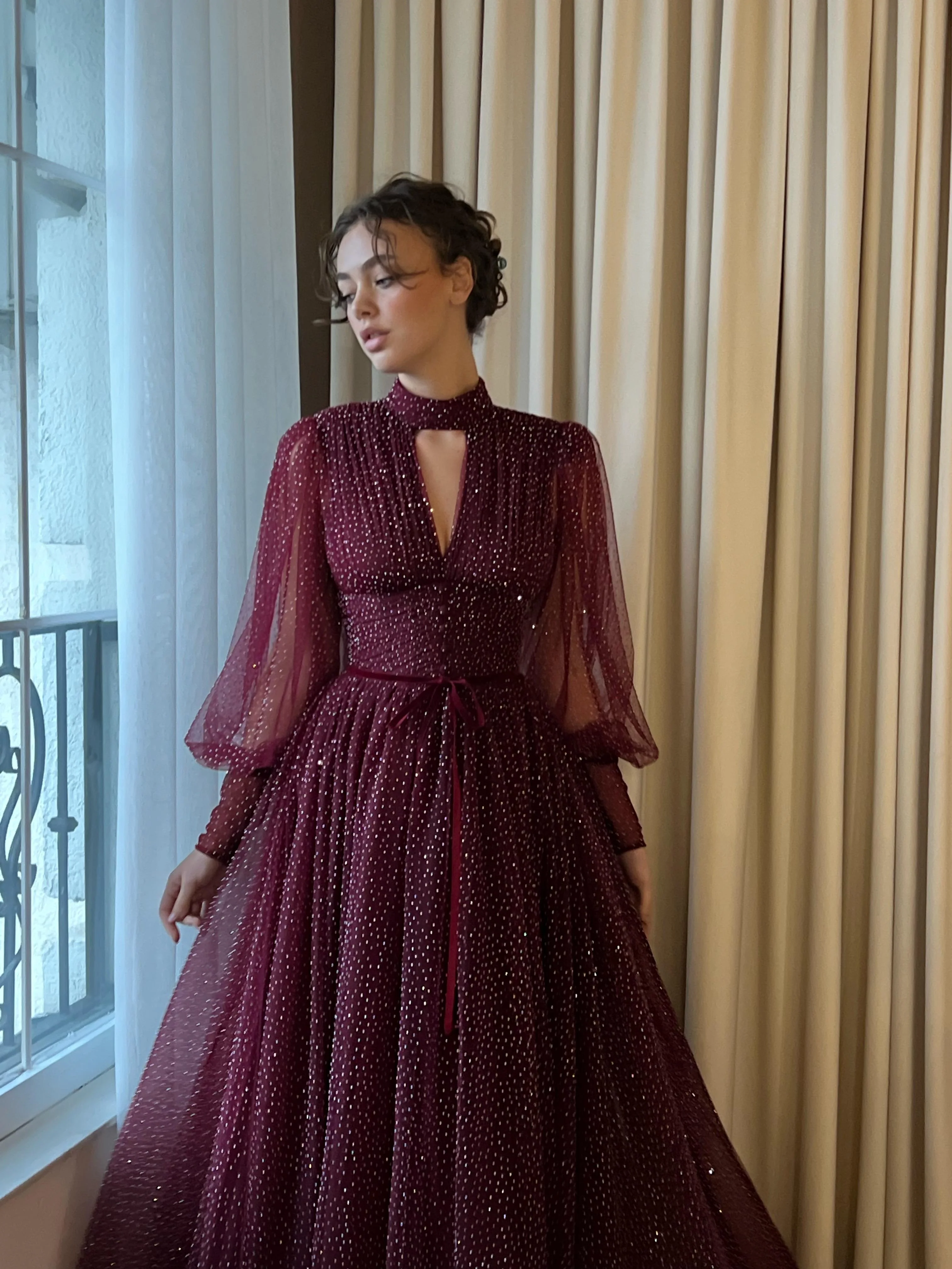 Mulberry Dot Gown