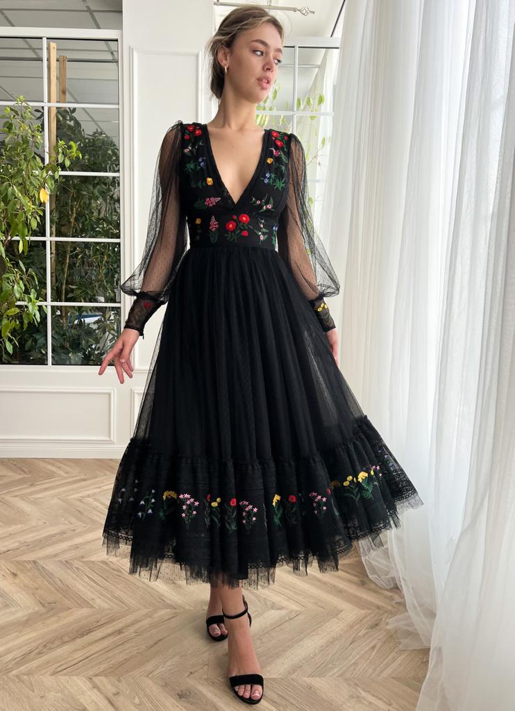 Nightfall Bouquet Midi Dress - Image 4
