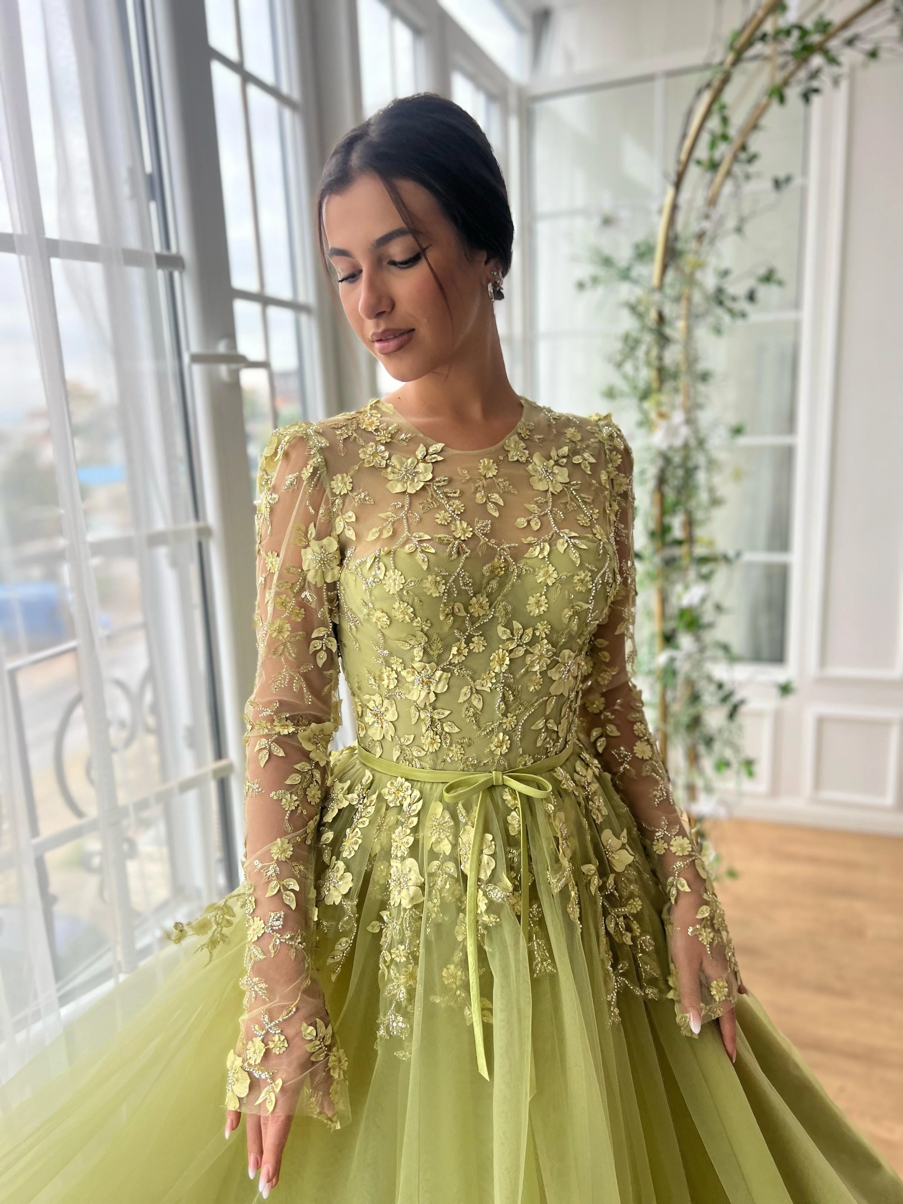 Olive Bloom Gown - Image 3