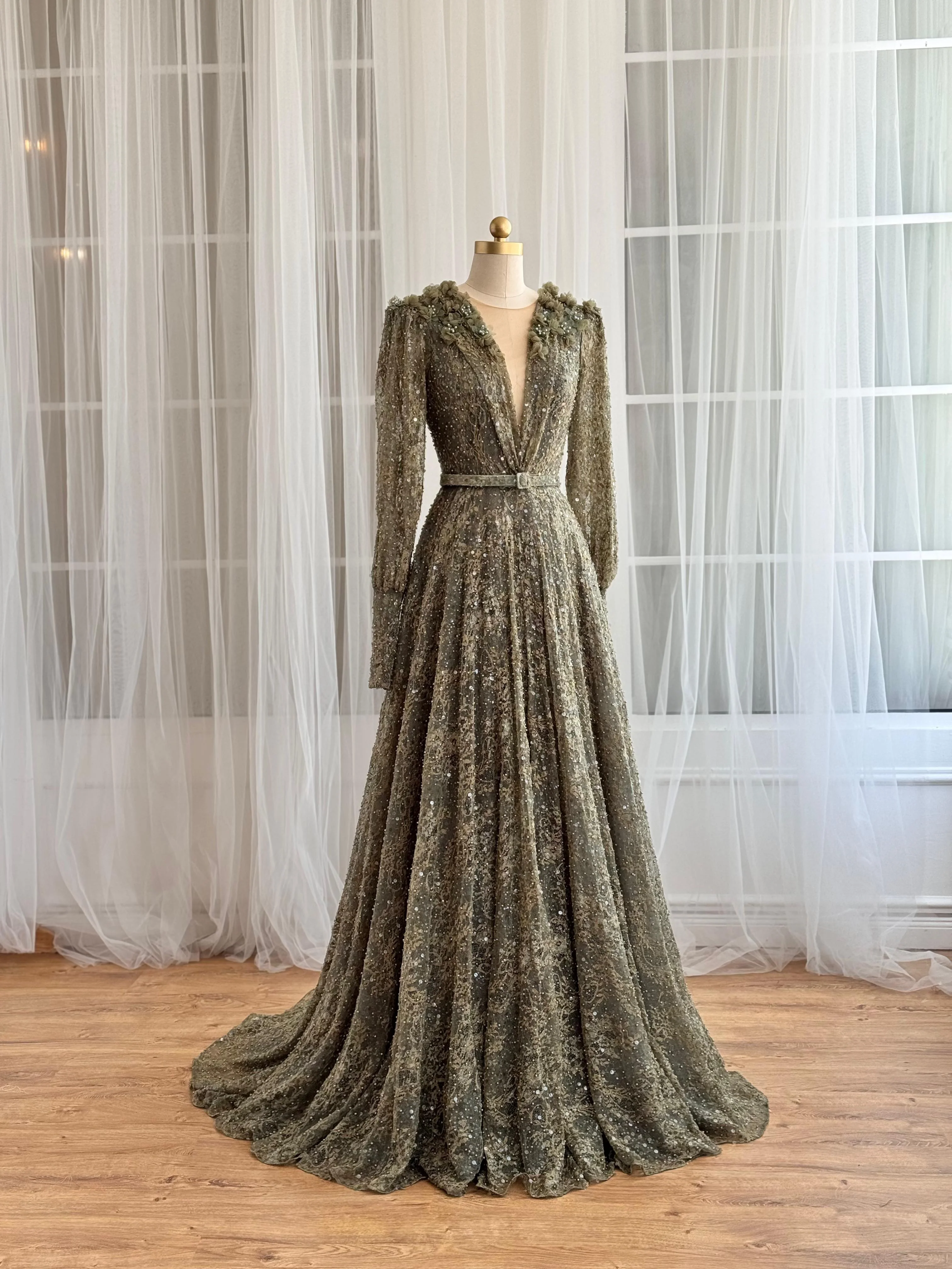 Olive Bosque Gown