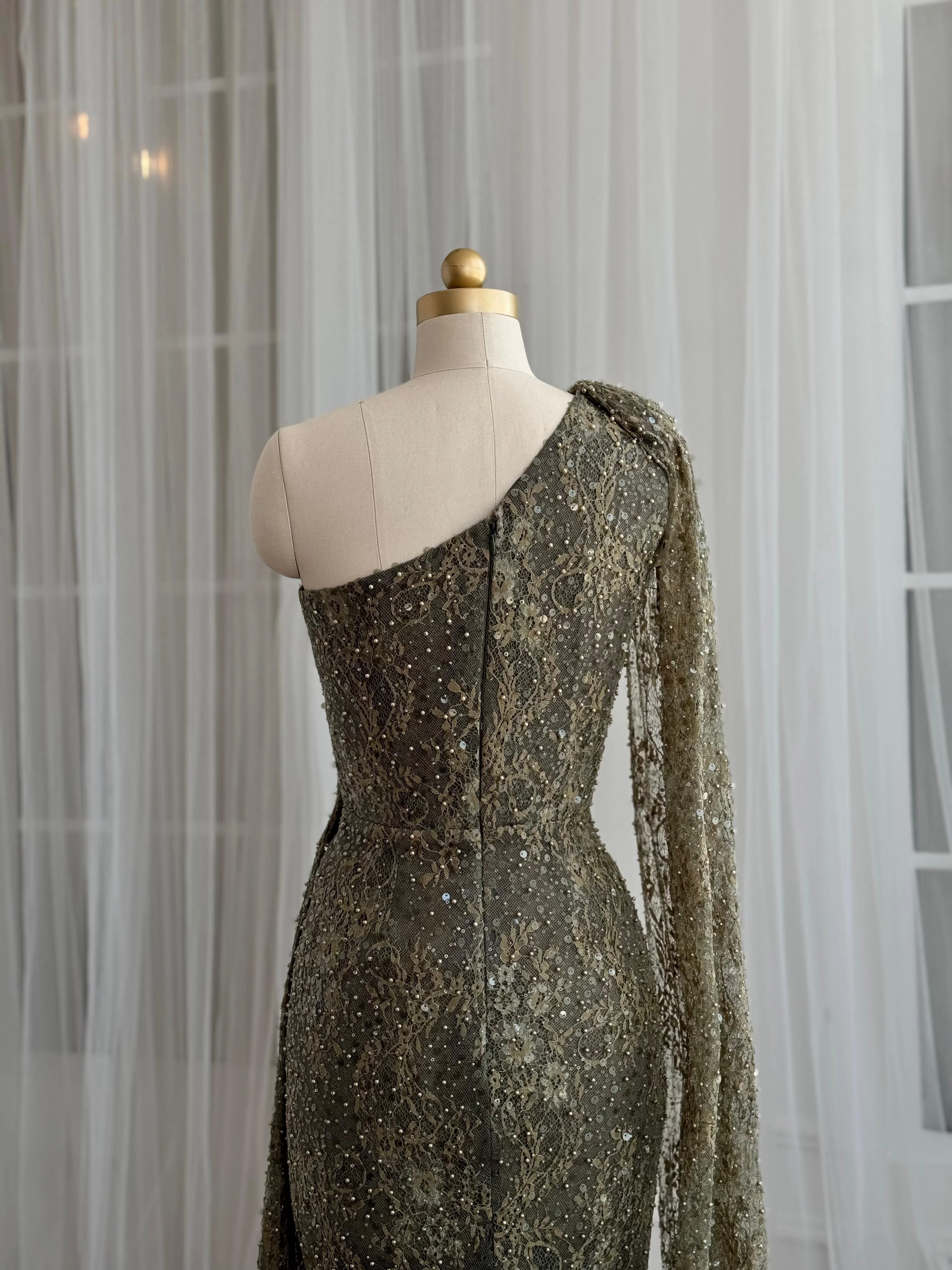 Olive Bosque Mermaid Dress - Image 4