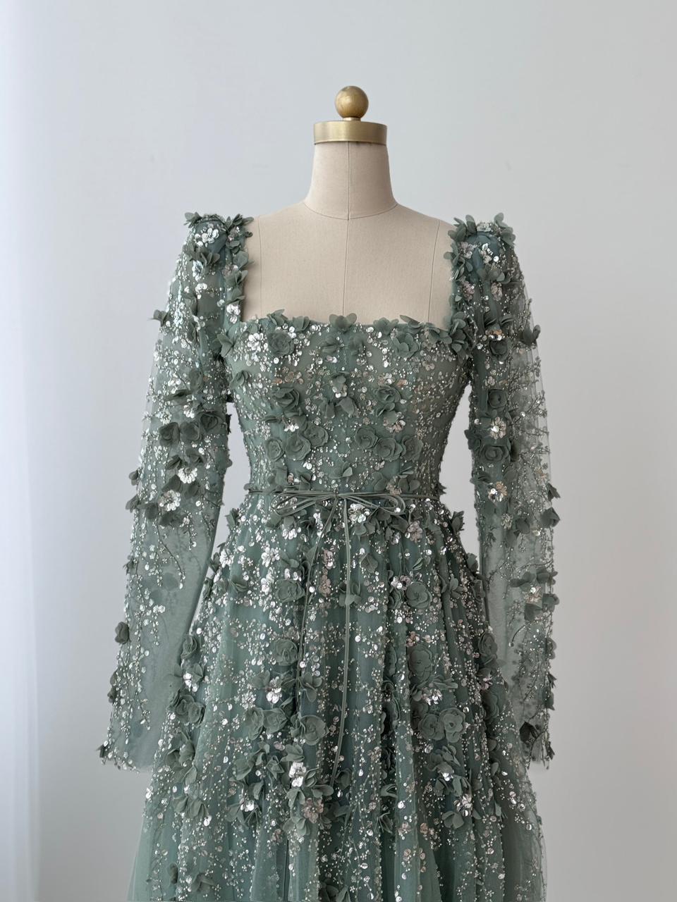Olive Spring Corset Gown - Image 2