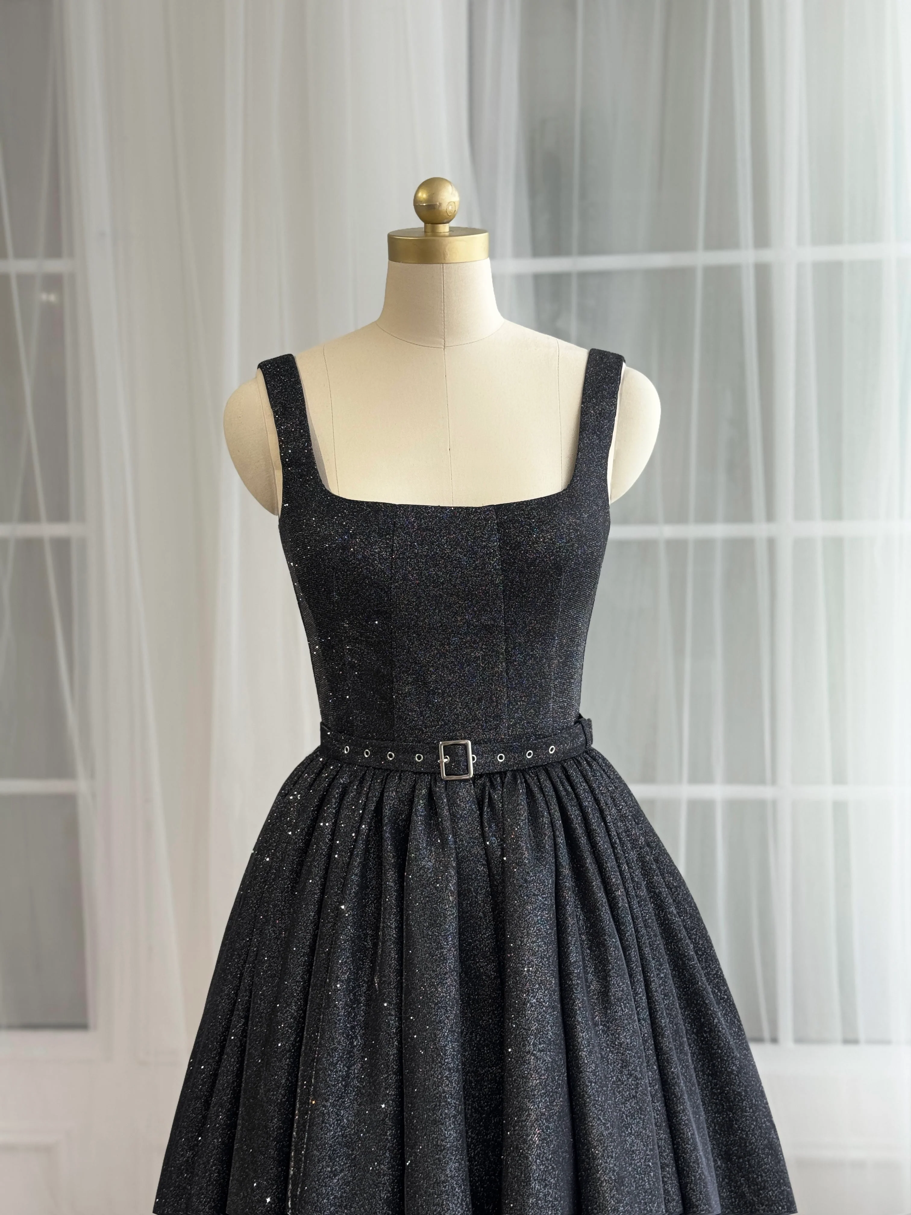 Onyx Shimmer Midi Dress - Image 2