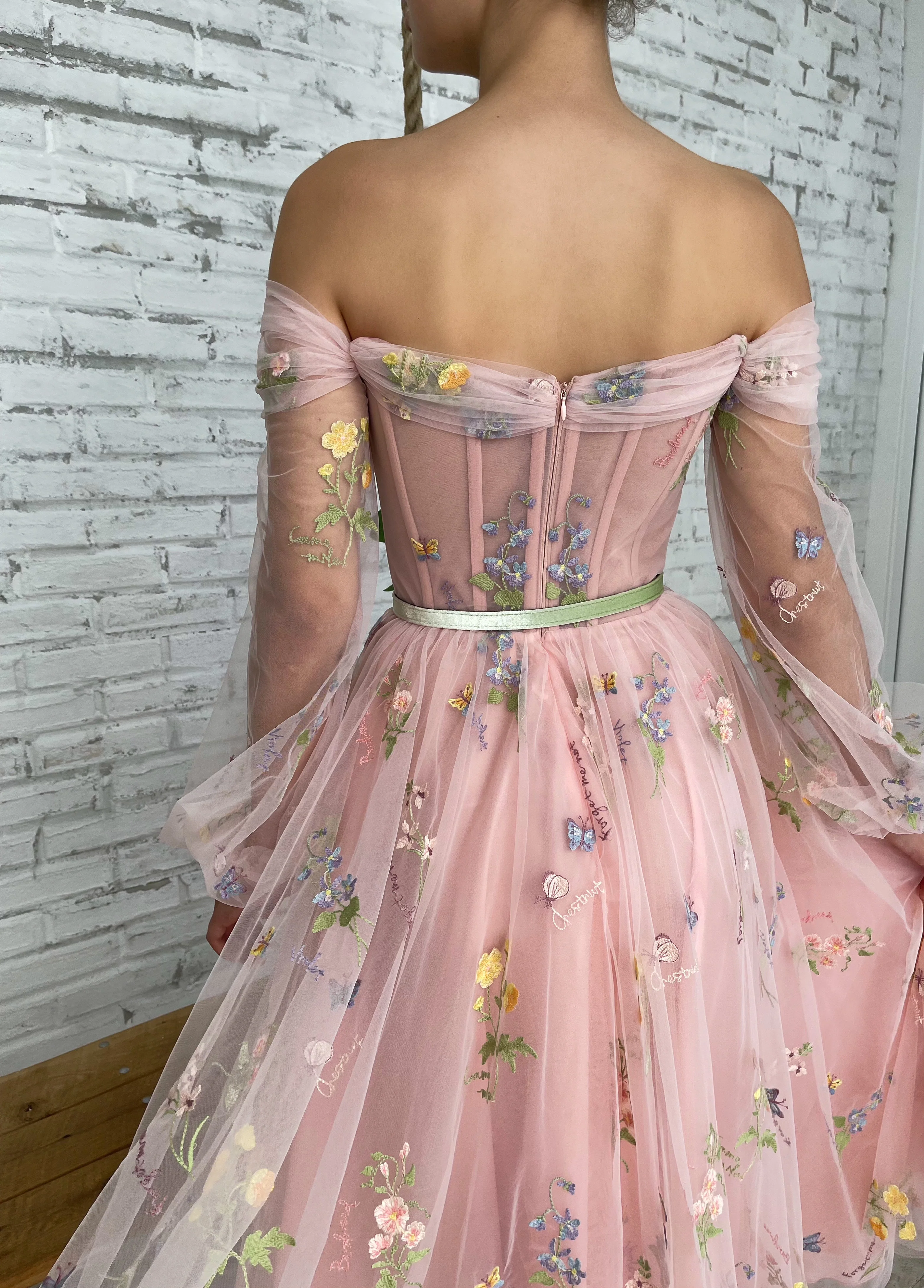Pastel Castle Off the Shoulder Dress - Image 3