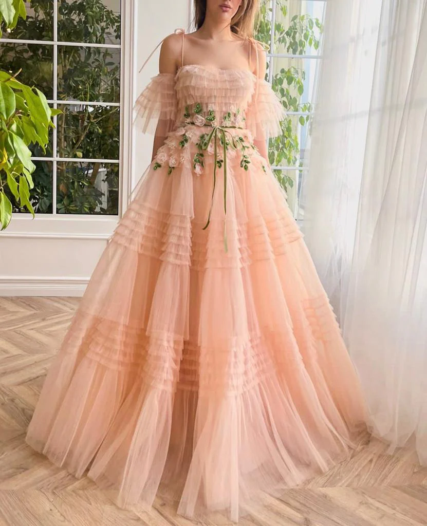 Peach Twilight Elegance Gown - Image 2