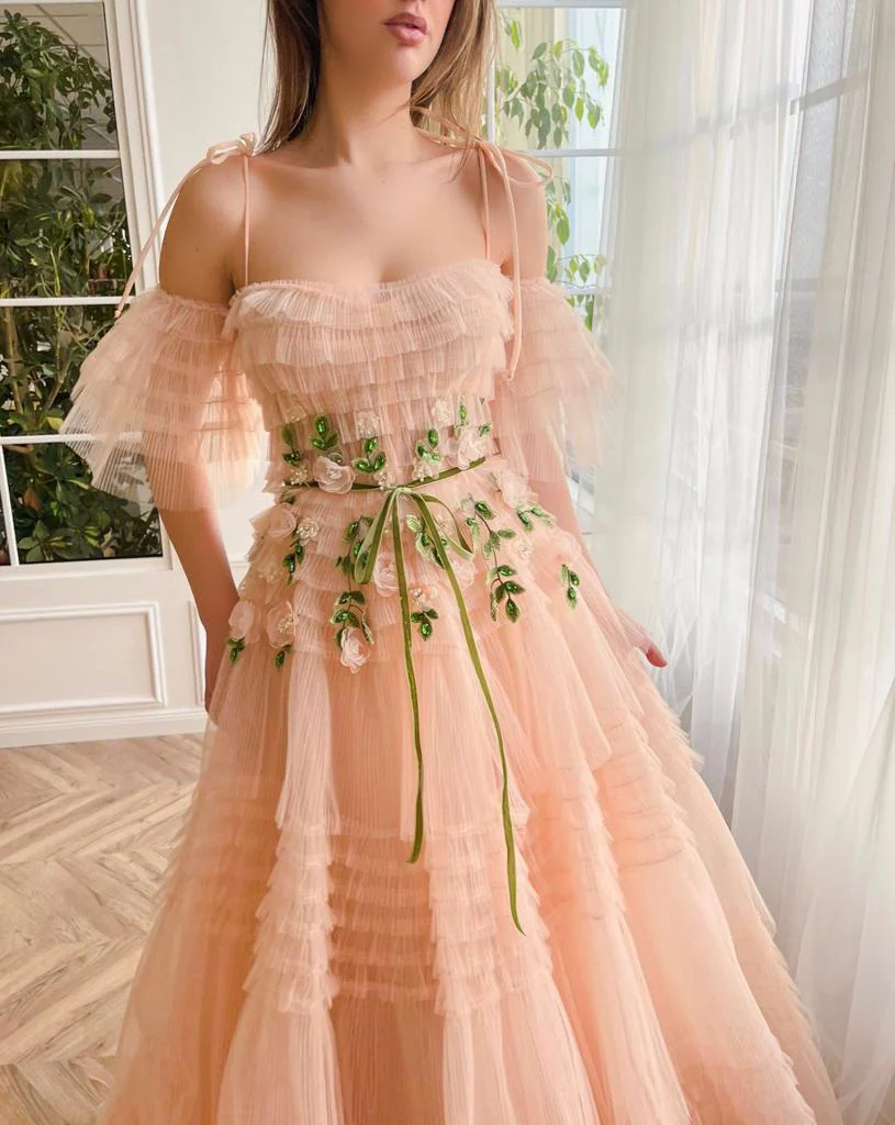 Peach Twilight Elegance Gown - Image 3