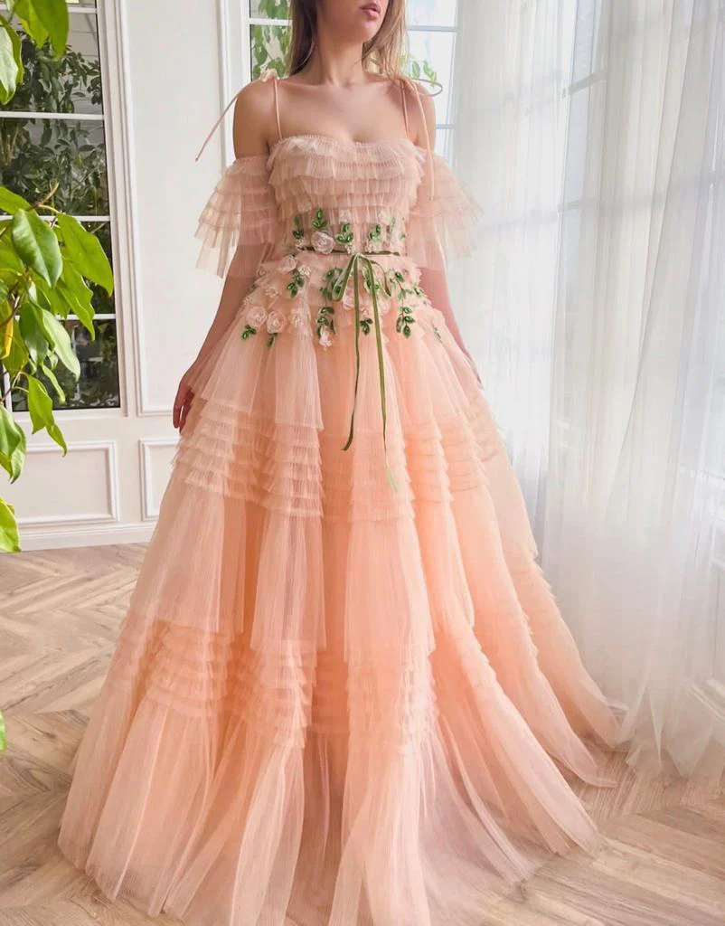 Peach Twilight Elegance Gown - Image 4
