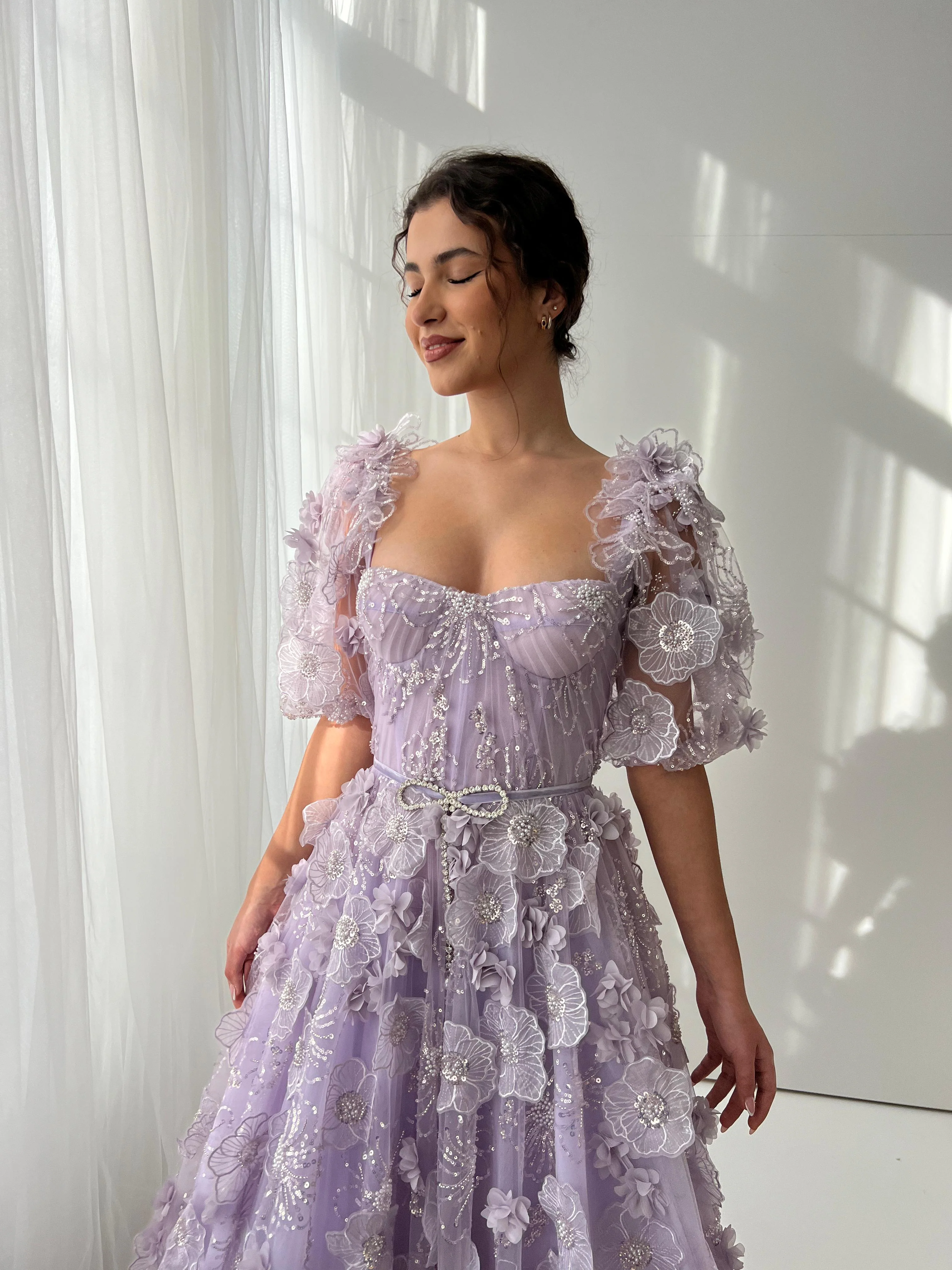 Periwinkle Magnolia Corset Gown