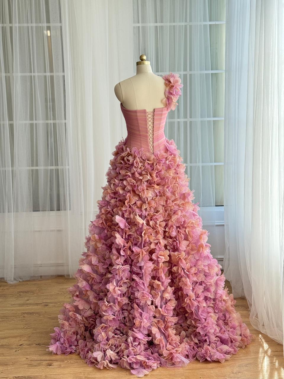 Pink Petals Falling Gown - Image 4