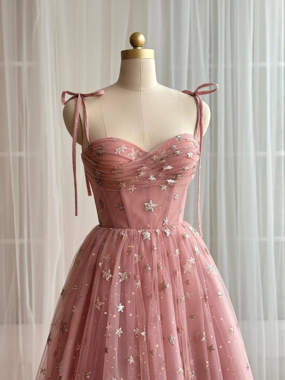 Pink Starry Midi Dress - Image 2