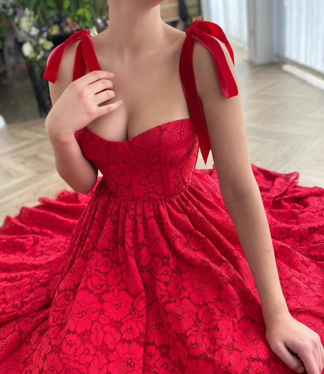 Red Blossom Dress - Image 2