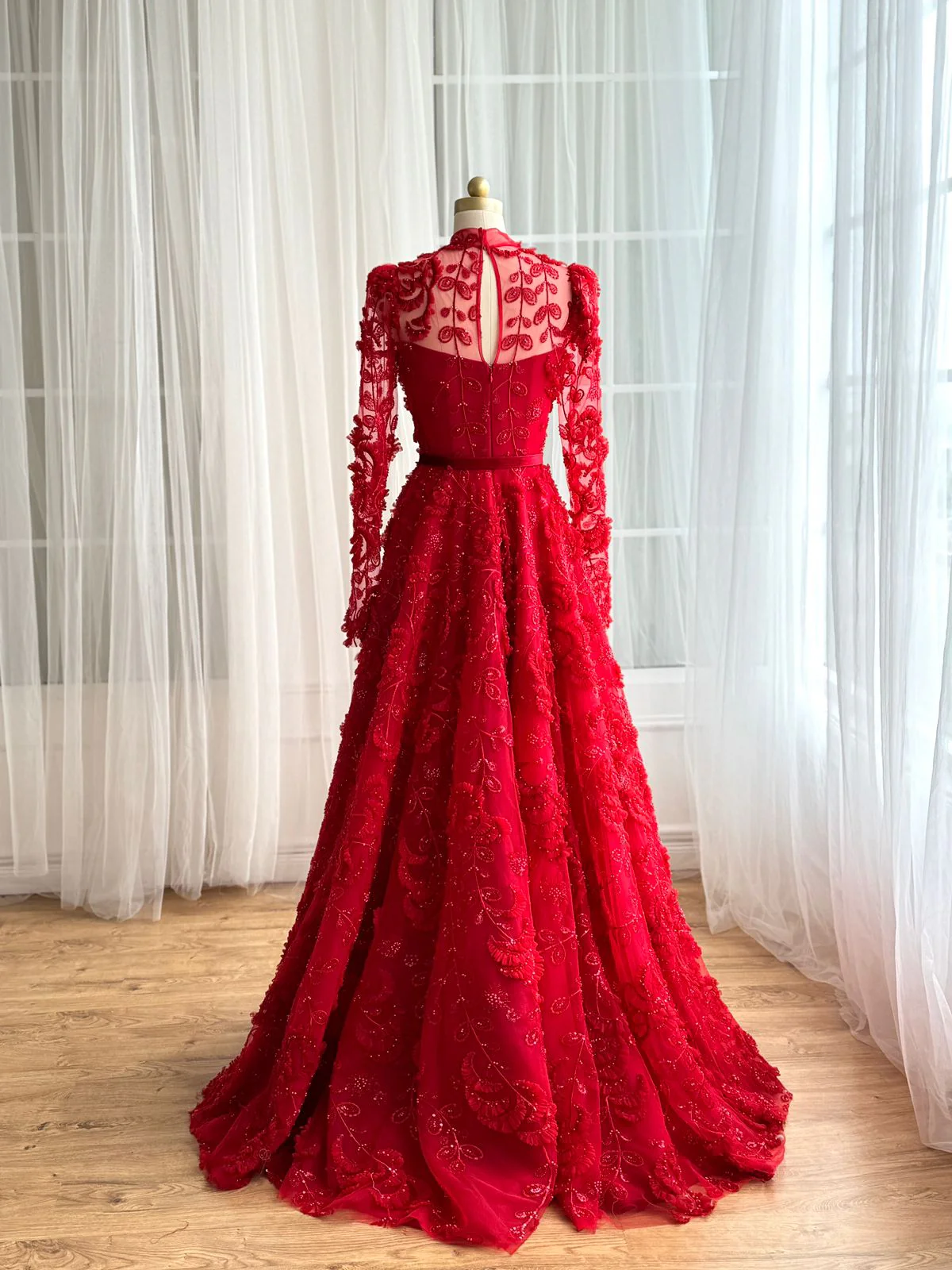 Red Dahlia Lustre Gown - Image 4