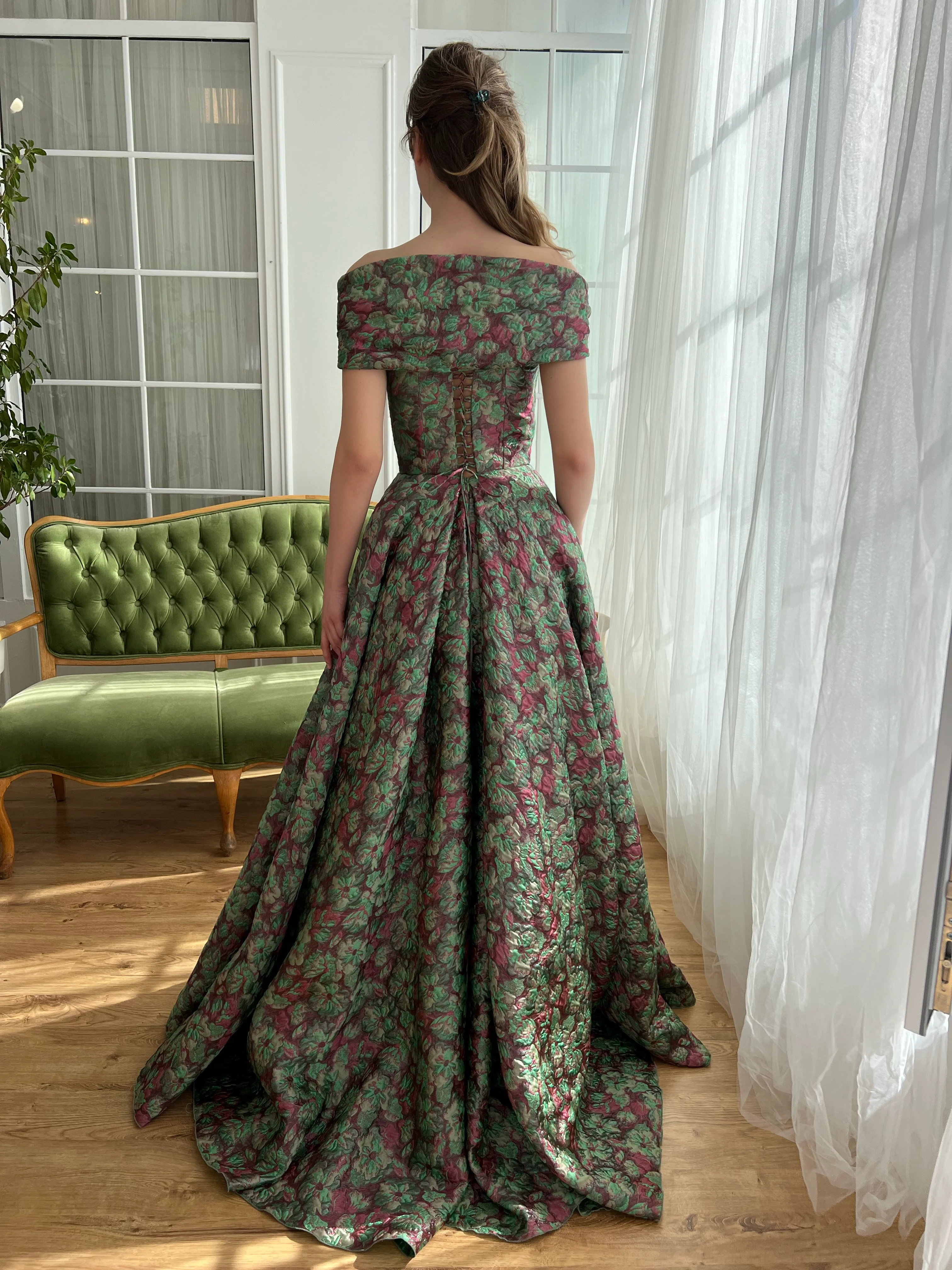 Rosemarie Brocade Gown - Image 3