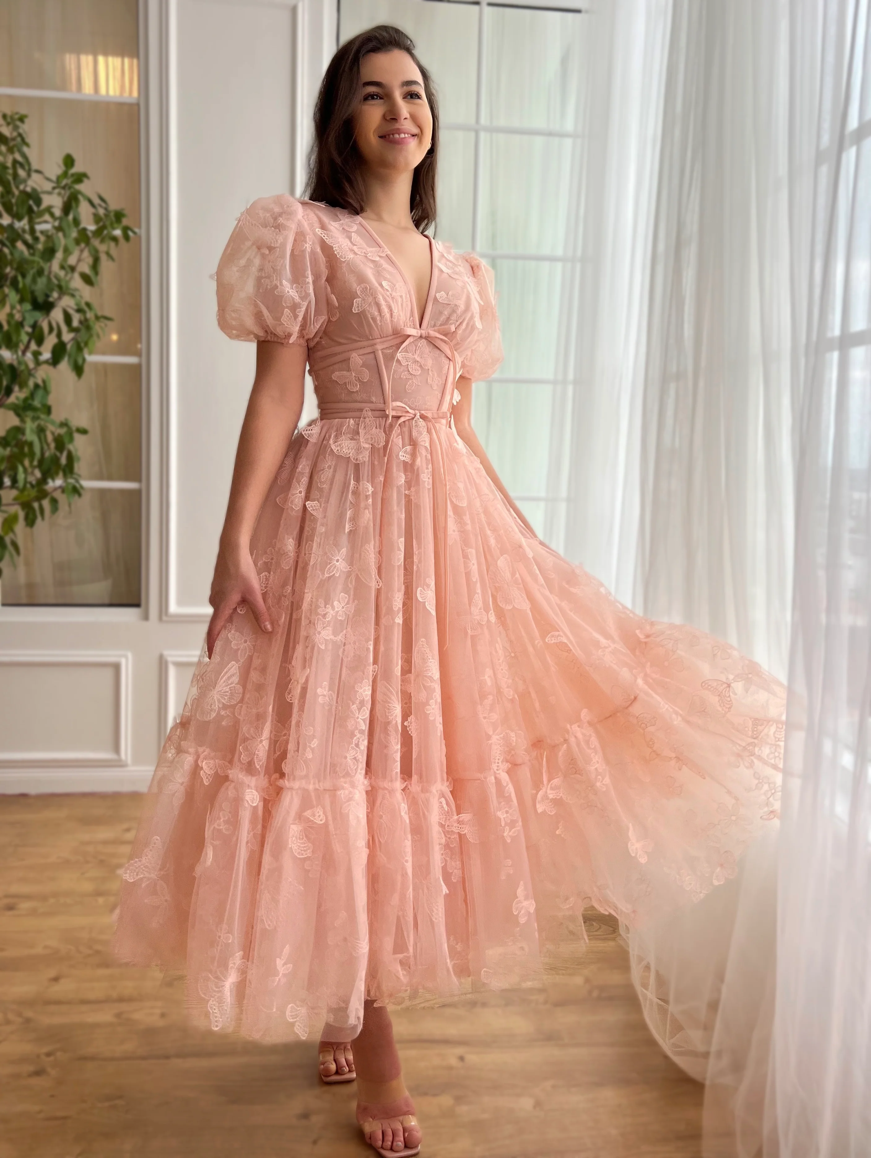 Rosette Papillon Midi Dress - Image 2