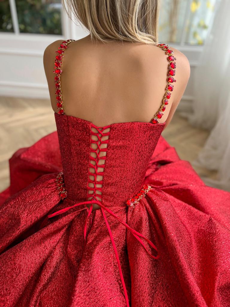 Ruby Luminescence Pleated Gown - Image 3