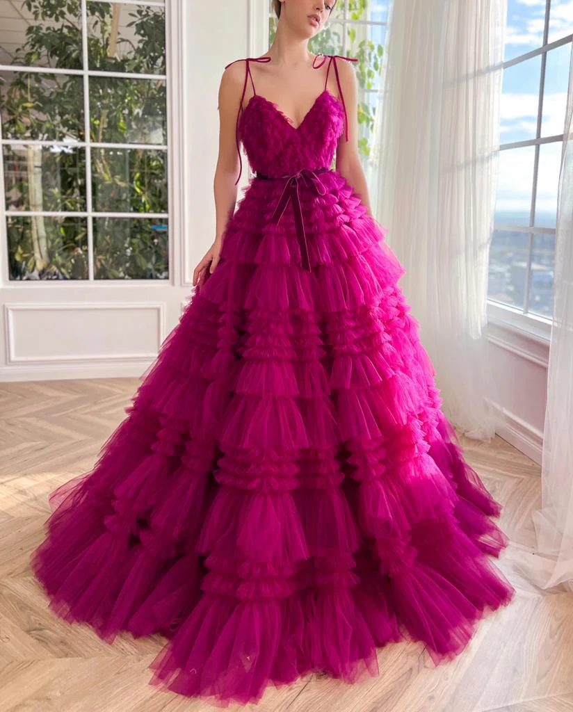 Ruffled Roseate Gown