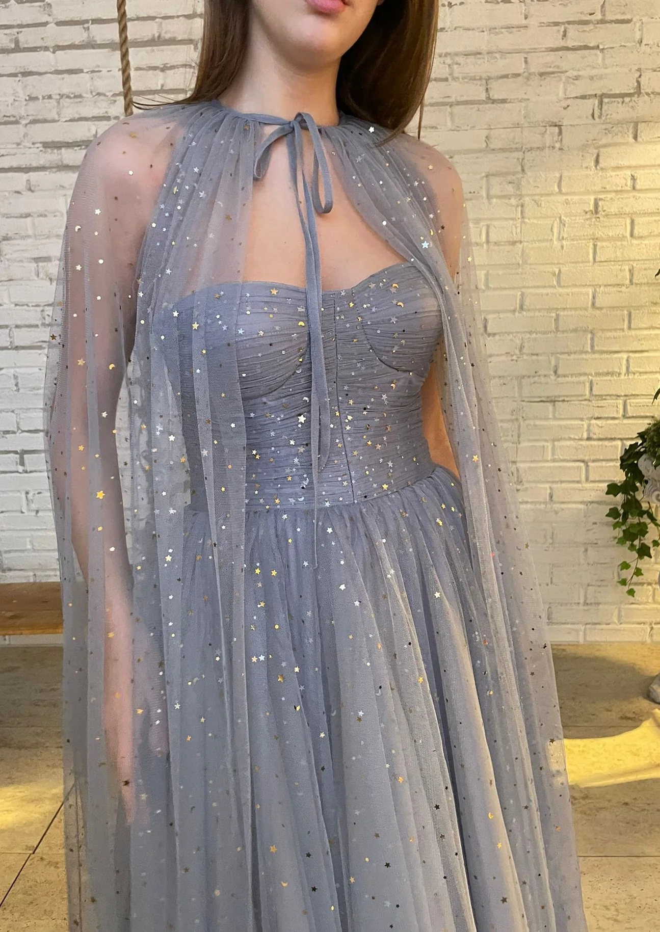 Sable Star Capelet Dress