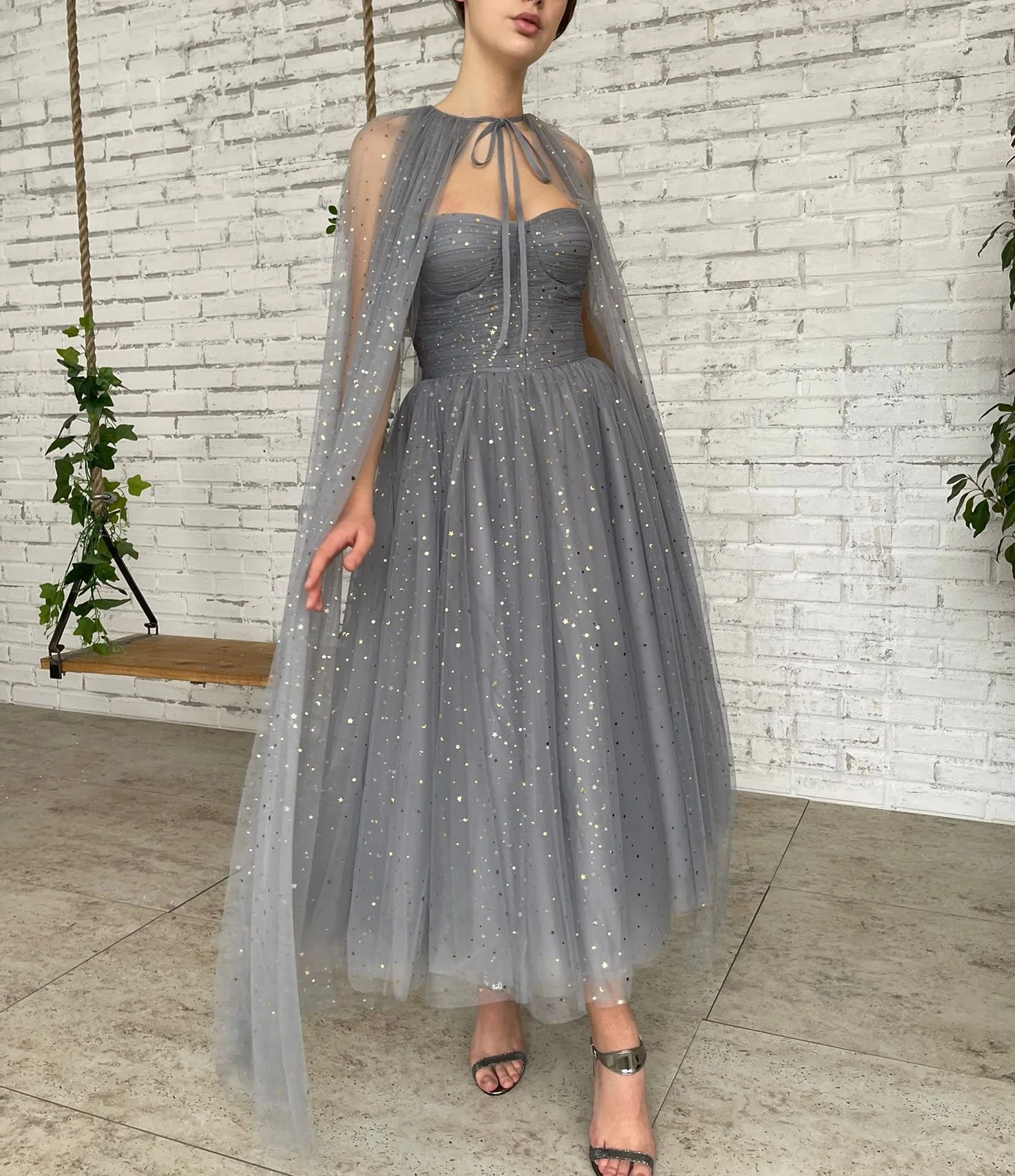 Sable Star Capelet Dress - Image 7