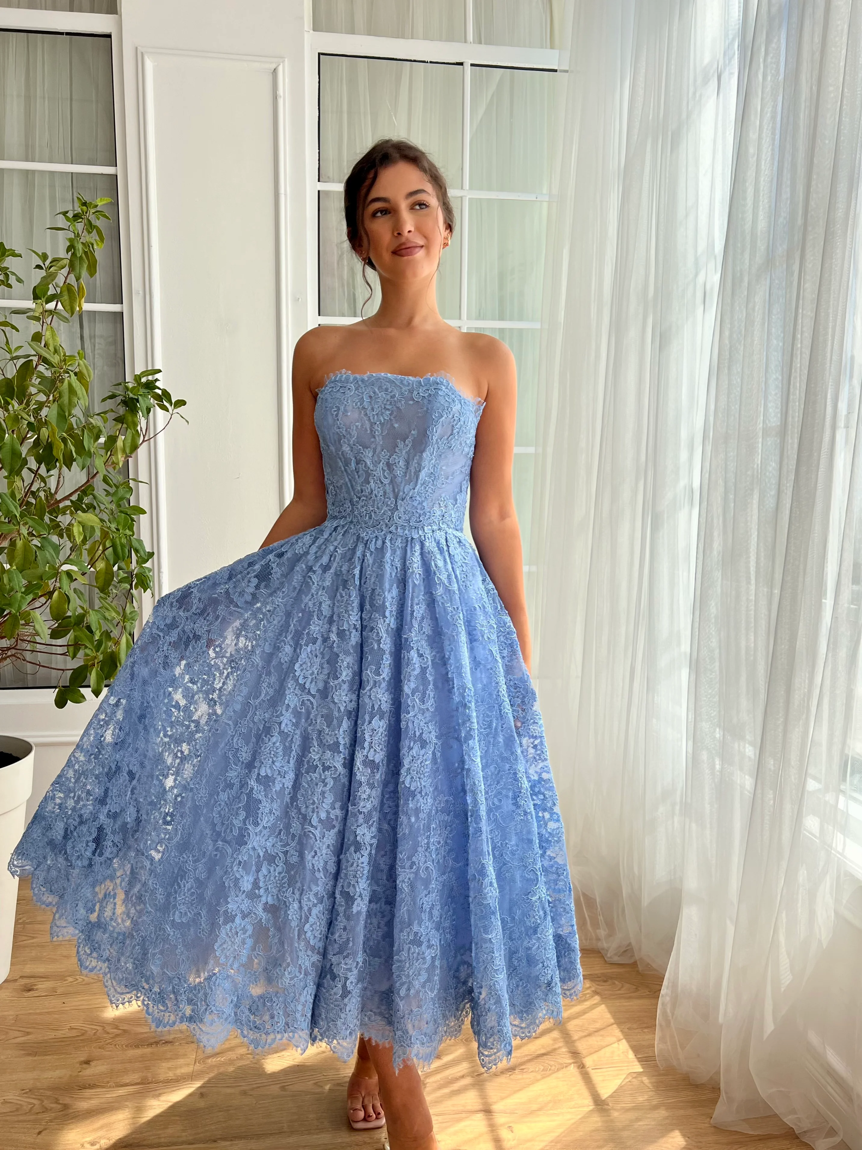 Serene Sapphire Midi Dress - Image 2