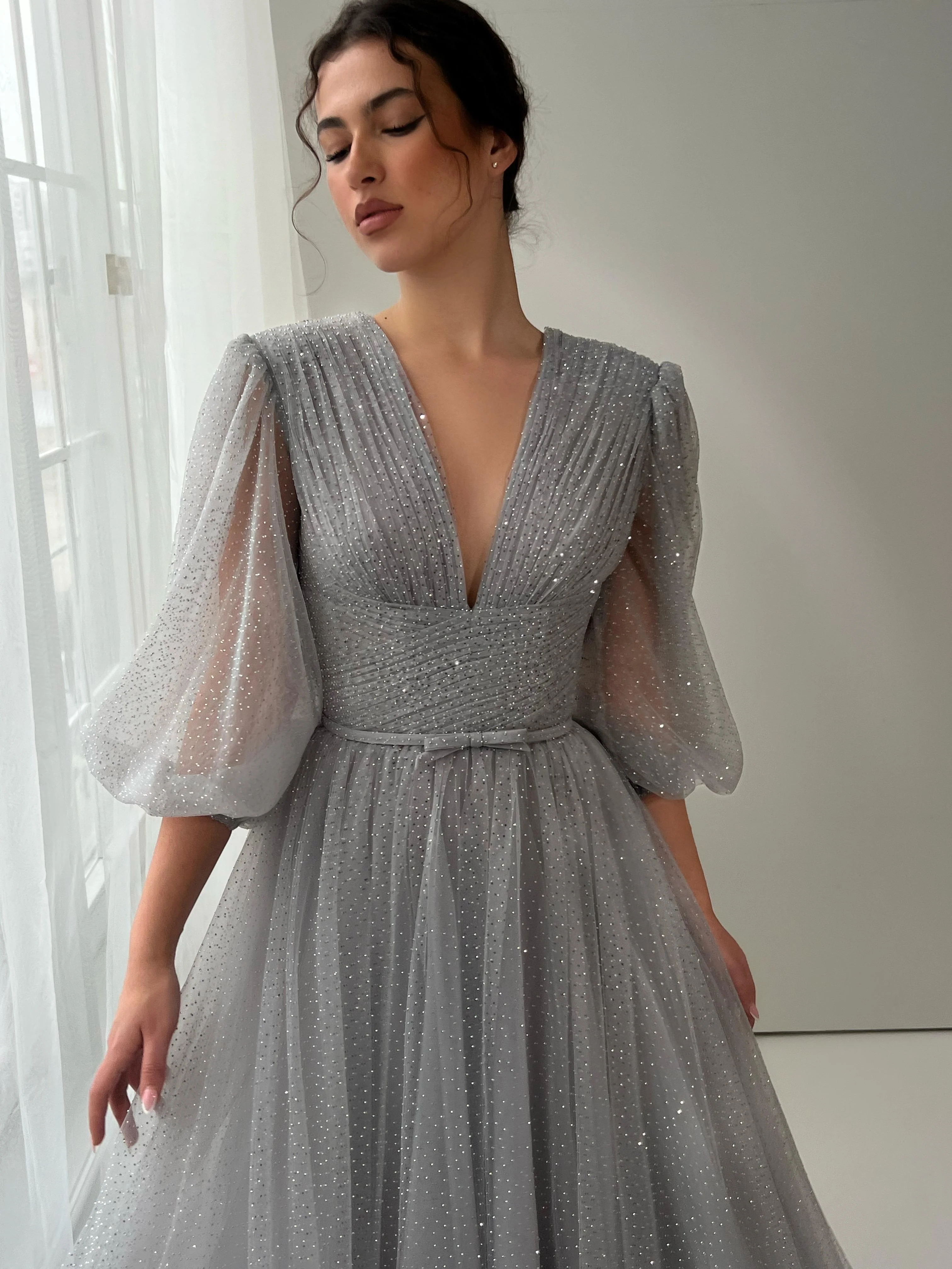 Silver Dantelle Gown