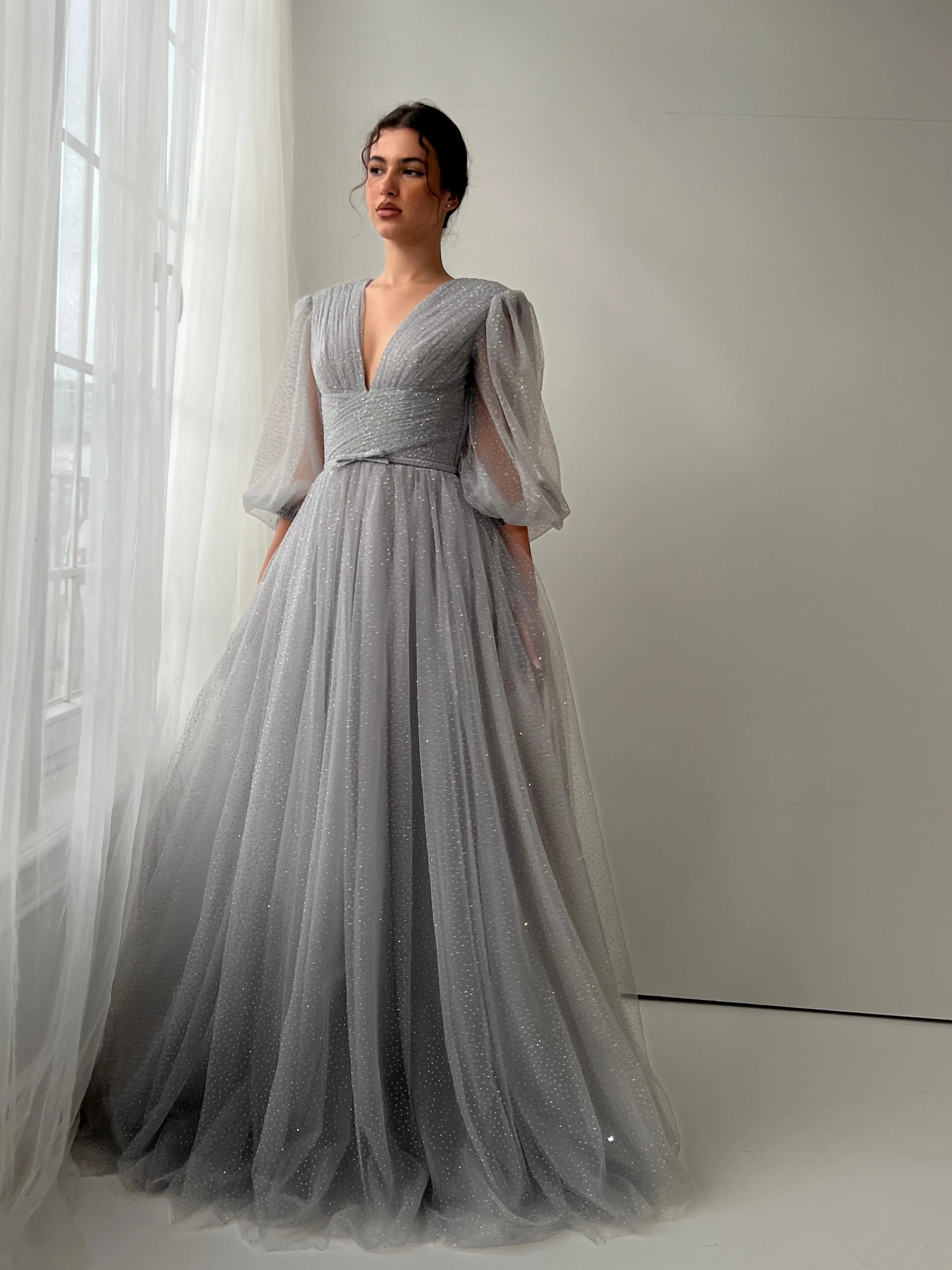 Silver Dantelle Gown - Image 2