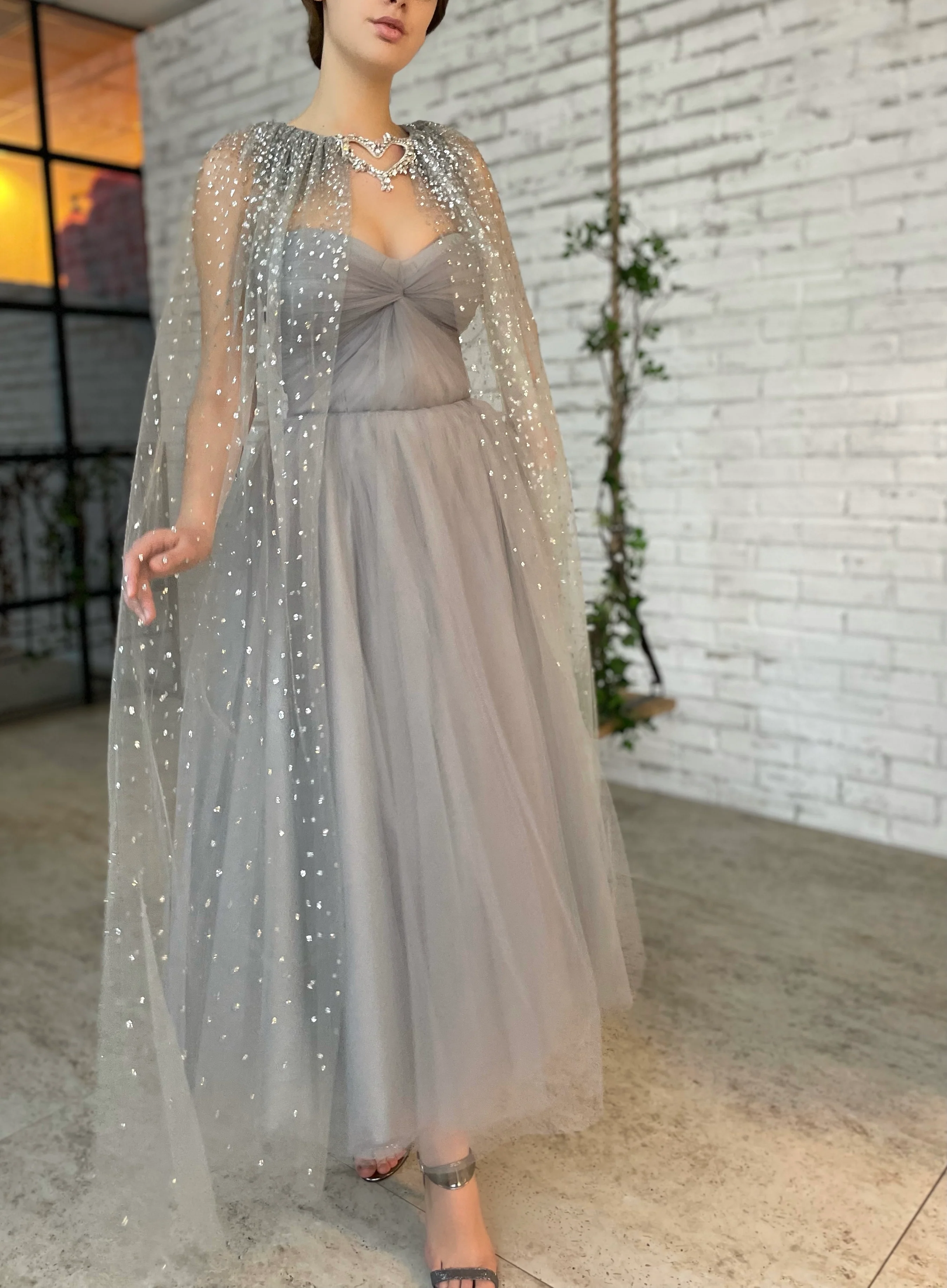 Silver Lining Capelet Dress - Image 2