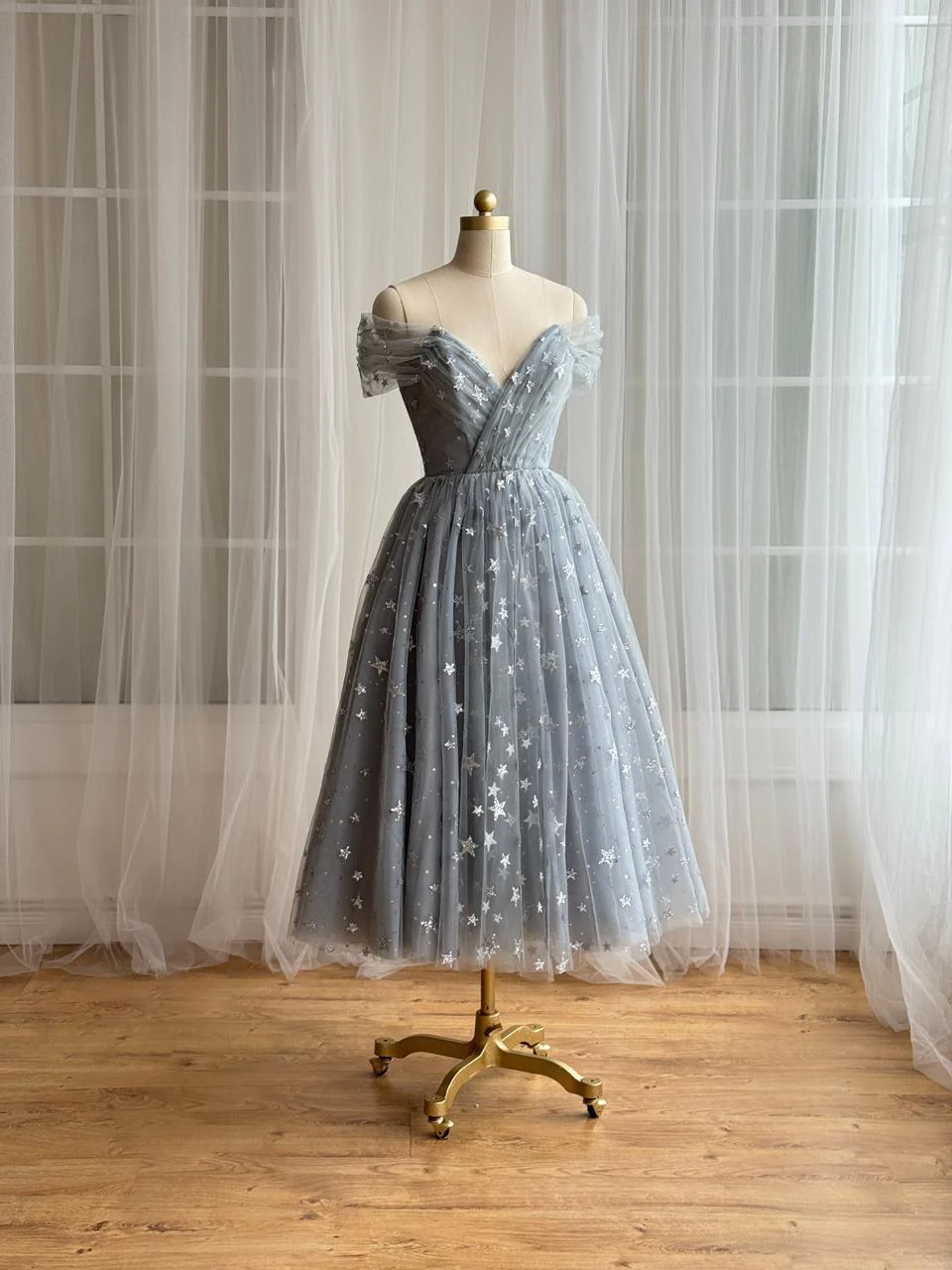 Silver Starry Midi Dress - Image 3