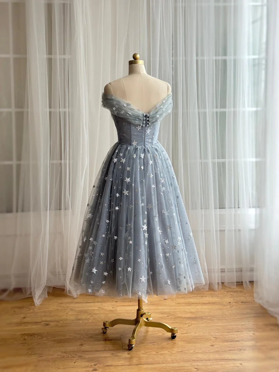 Silver Starry Midi Dress - Image 6