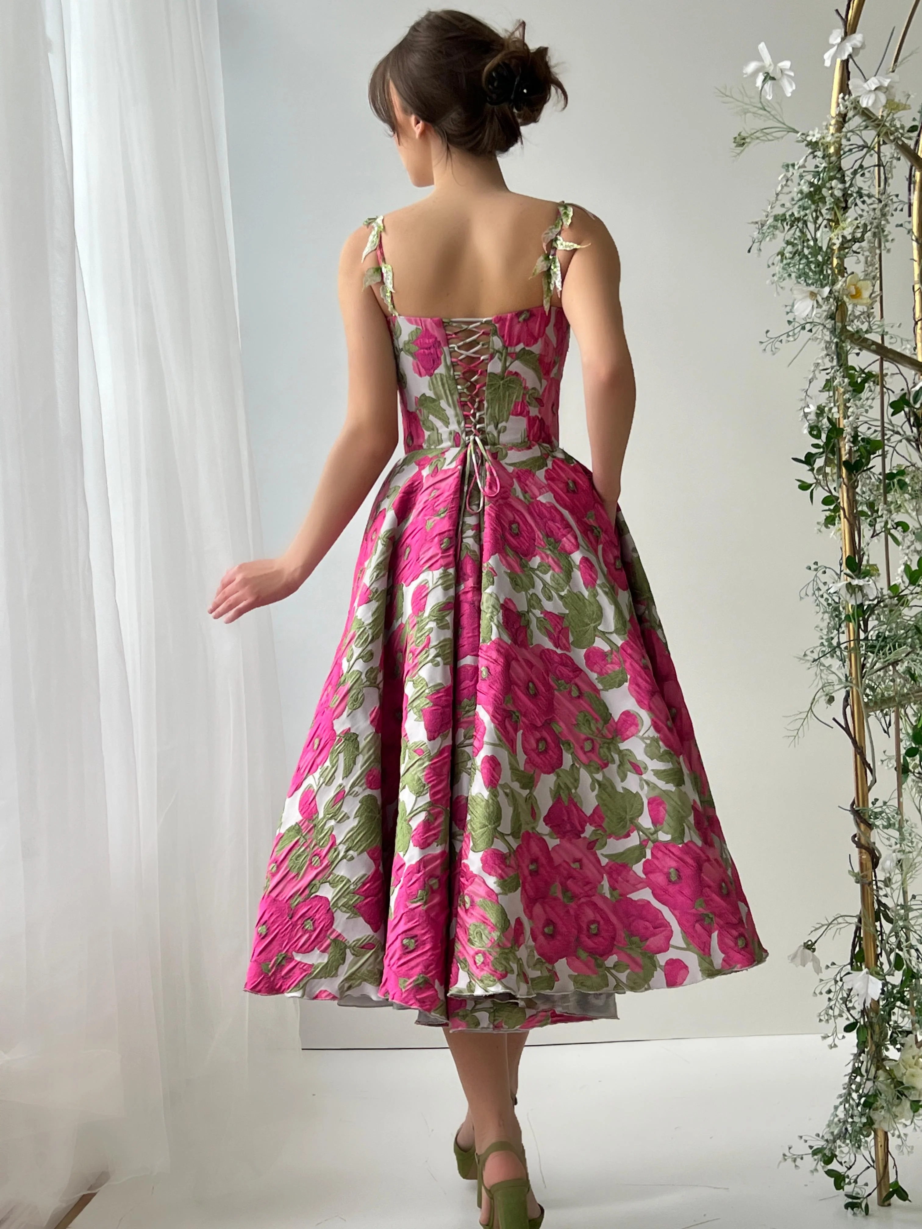 Spring Jacquard Midi Dress - Image 3