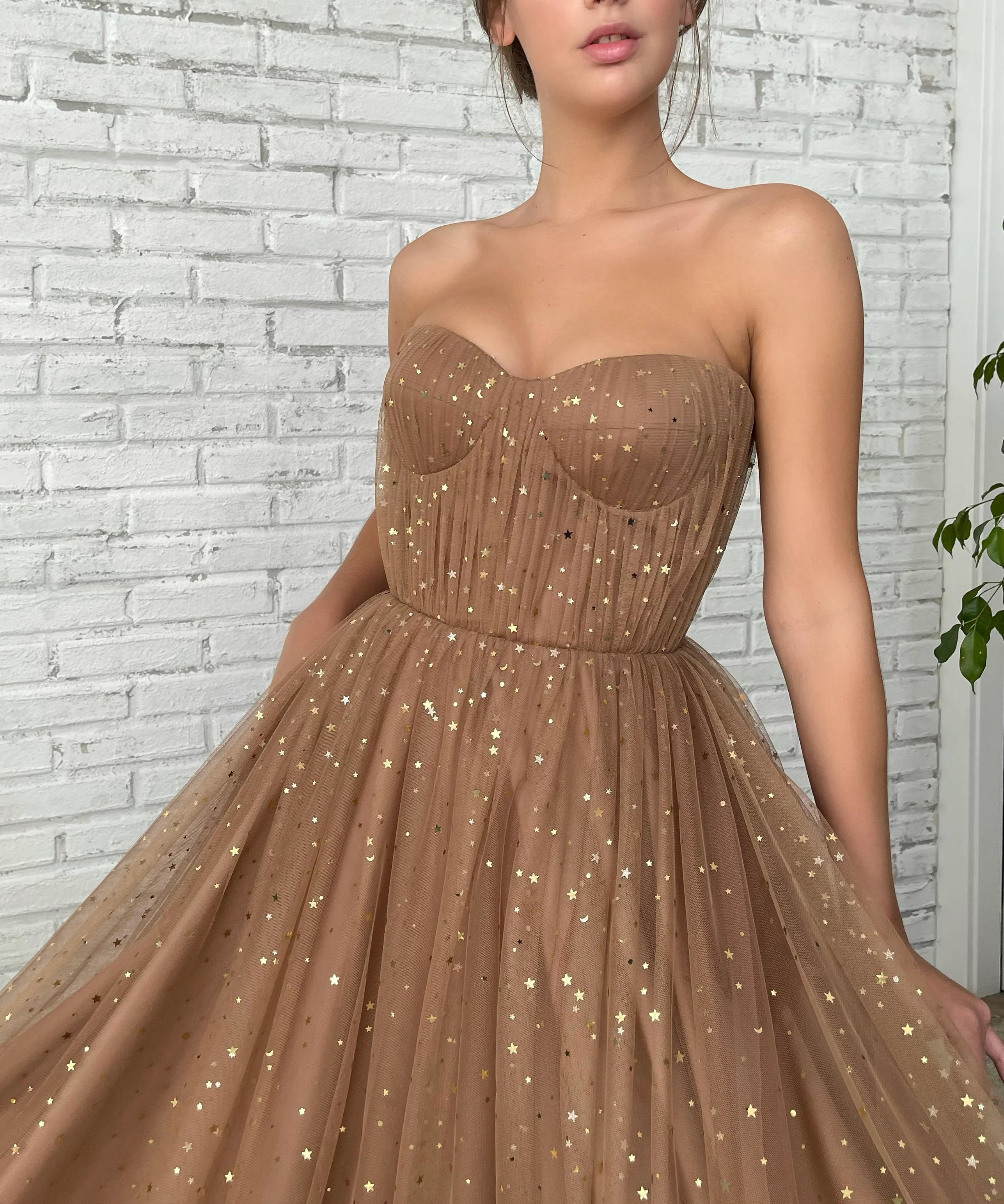 Starry Mocha Cape Gown - Image 8
