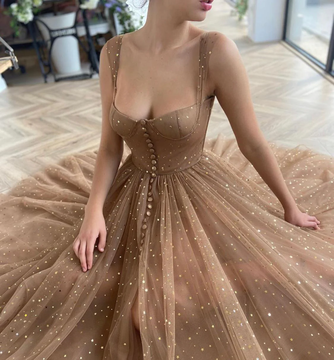 Starry Mocha Dress - Image 3