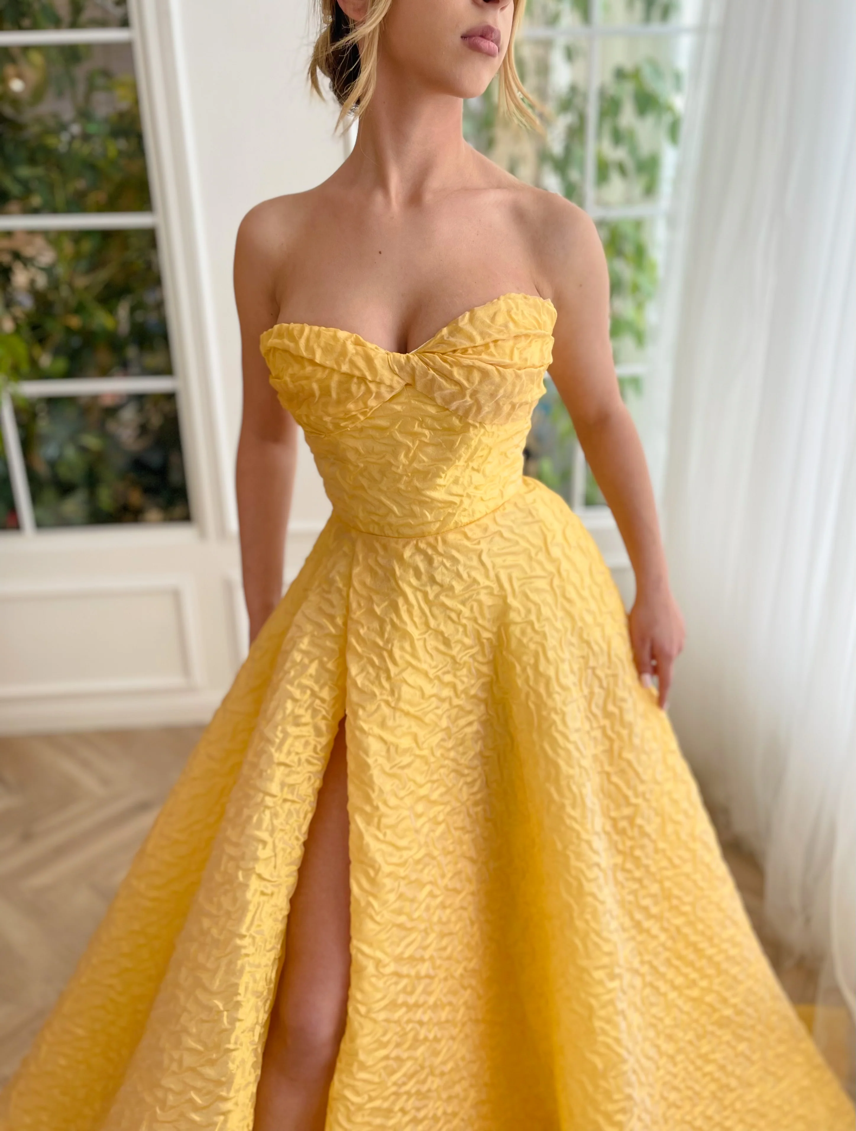 Sunlit Elegance Strapless Gown - Image 2
