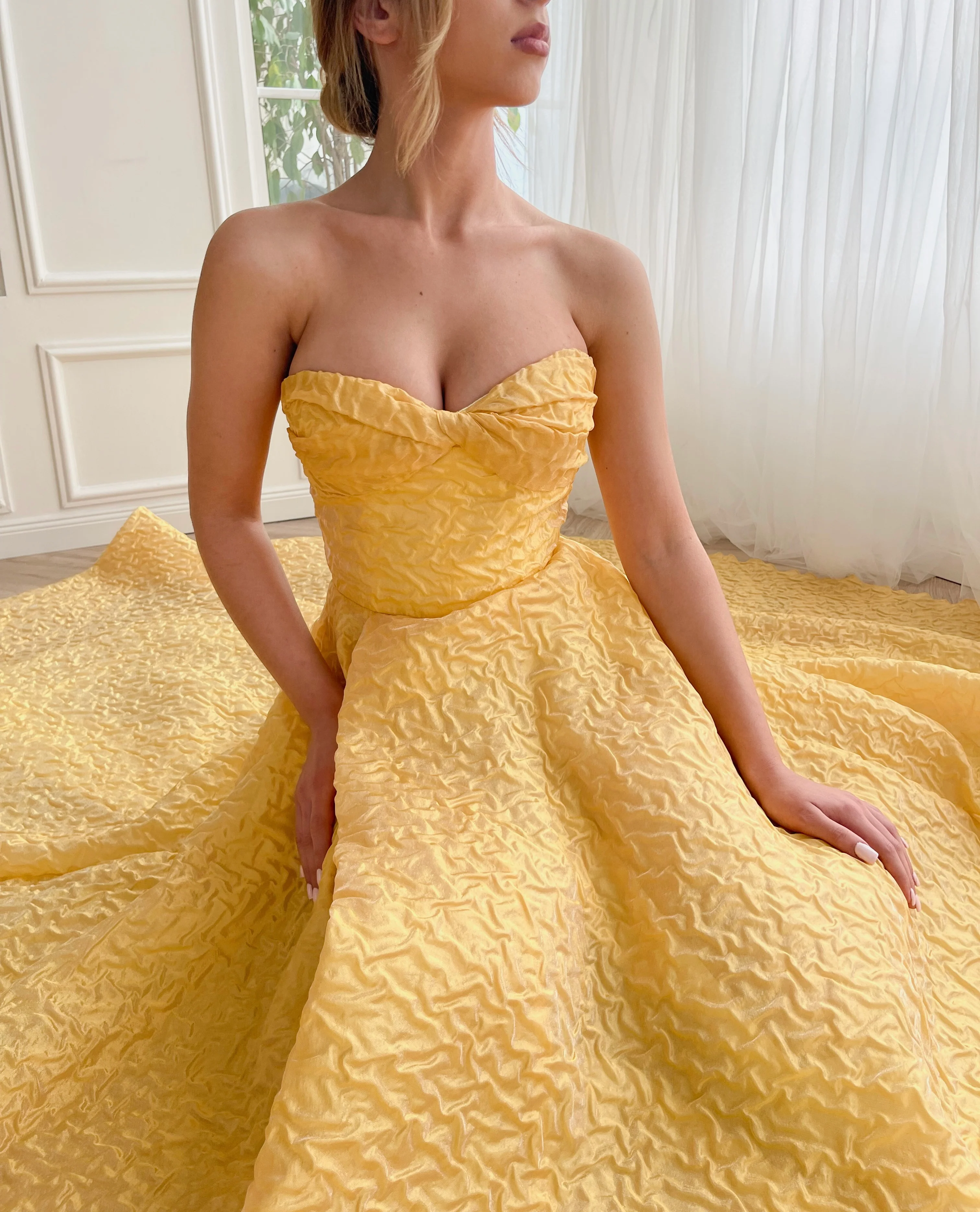 Sunlit Elegance Strapless Gown - Image 3