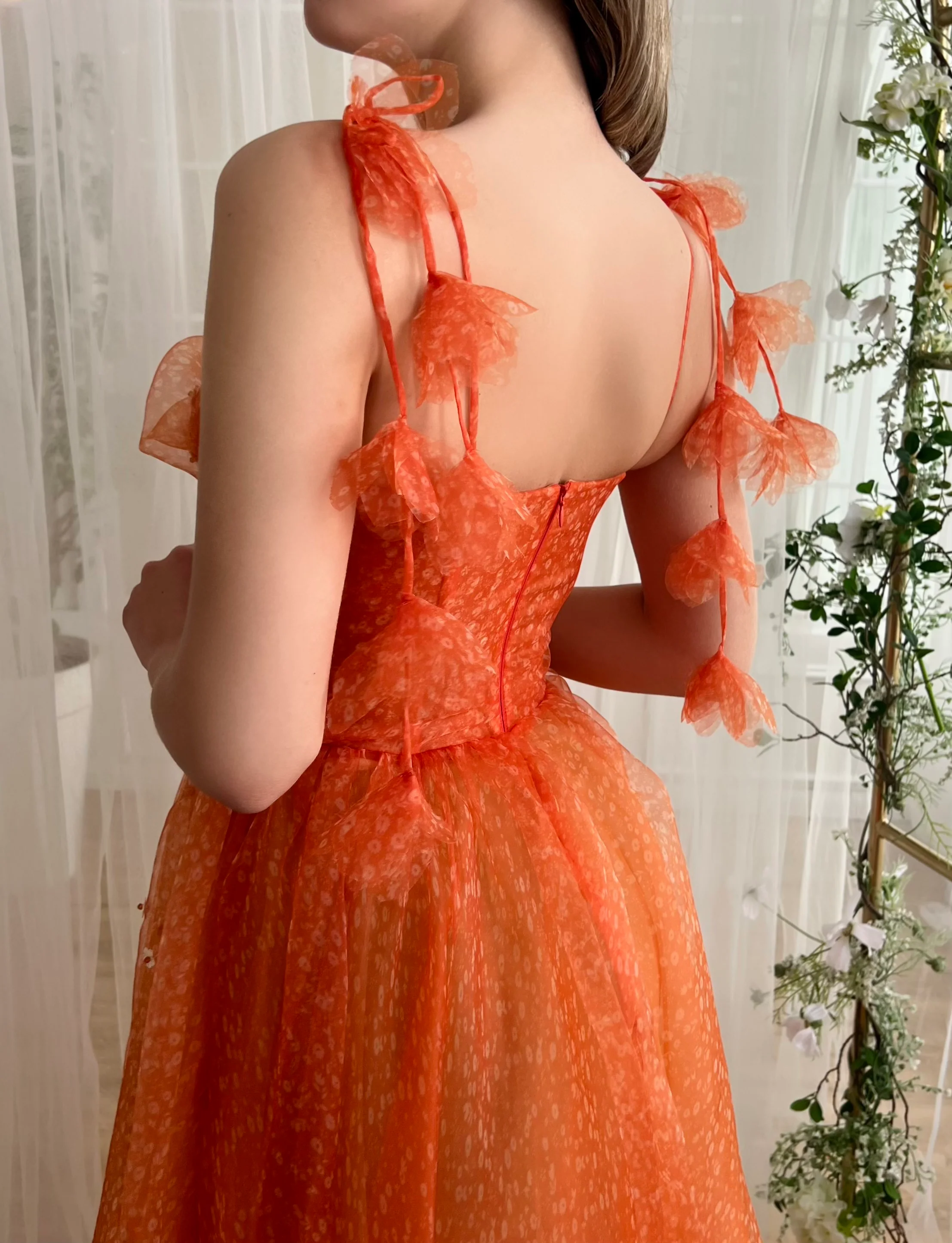 Tangerine Flair Midi Dress - Image 5