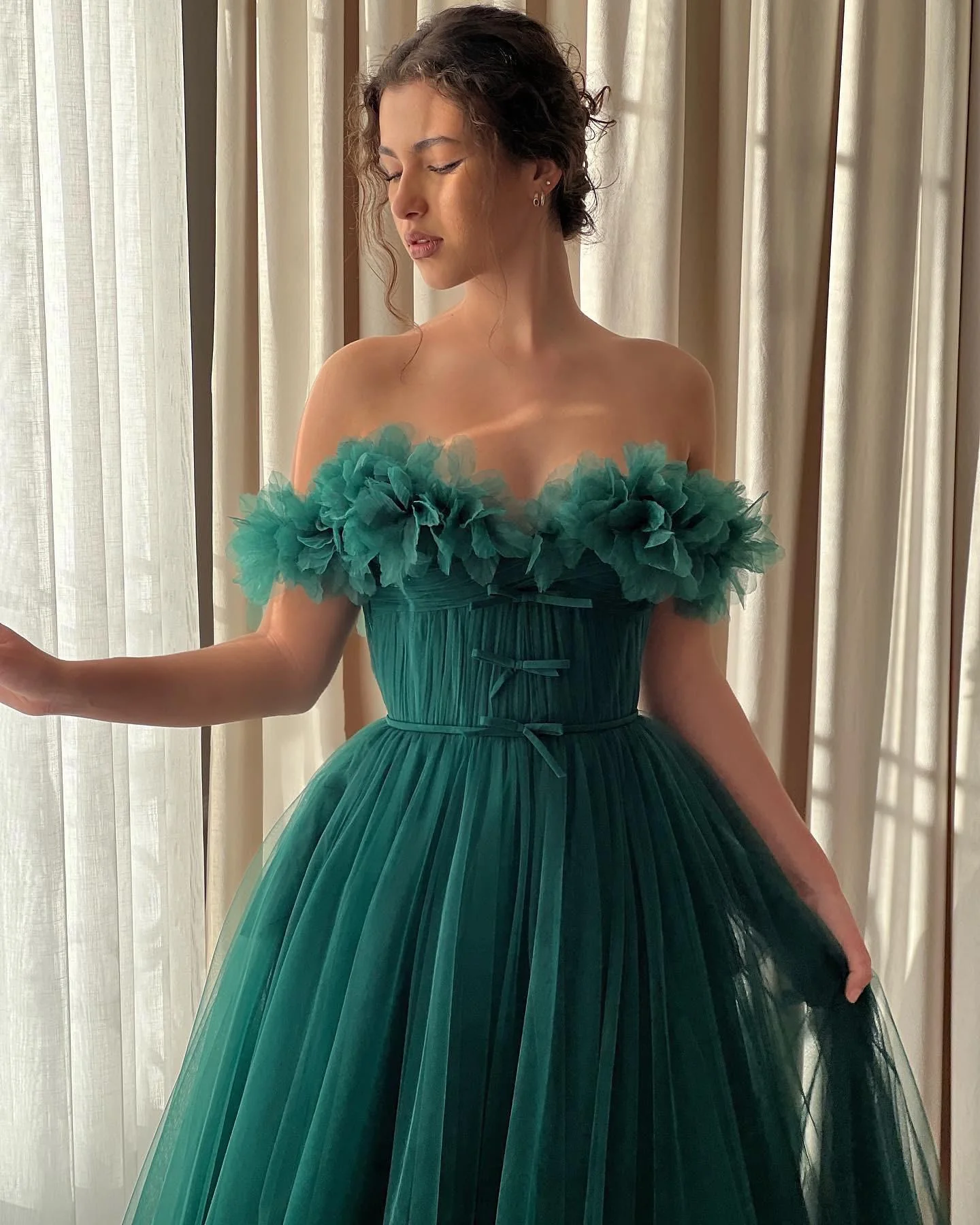 Teal Breeze Tulle Gown